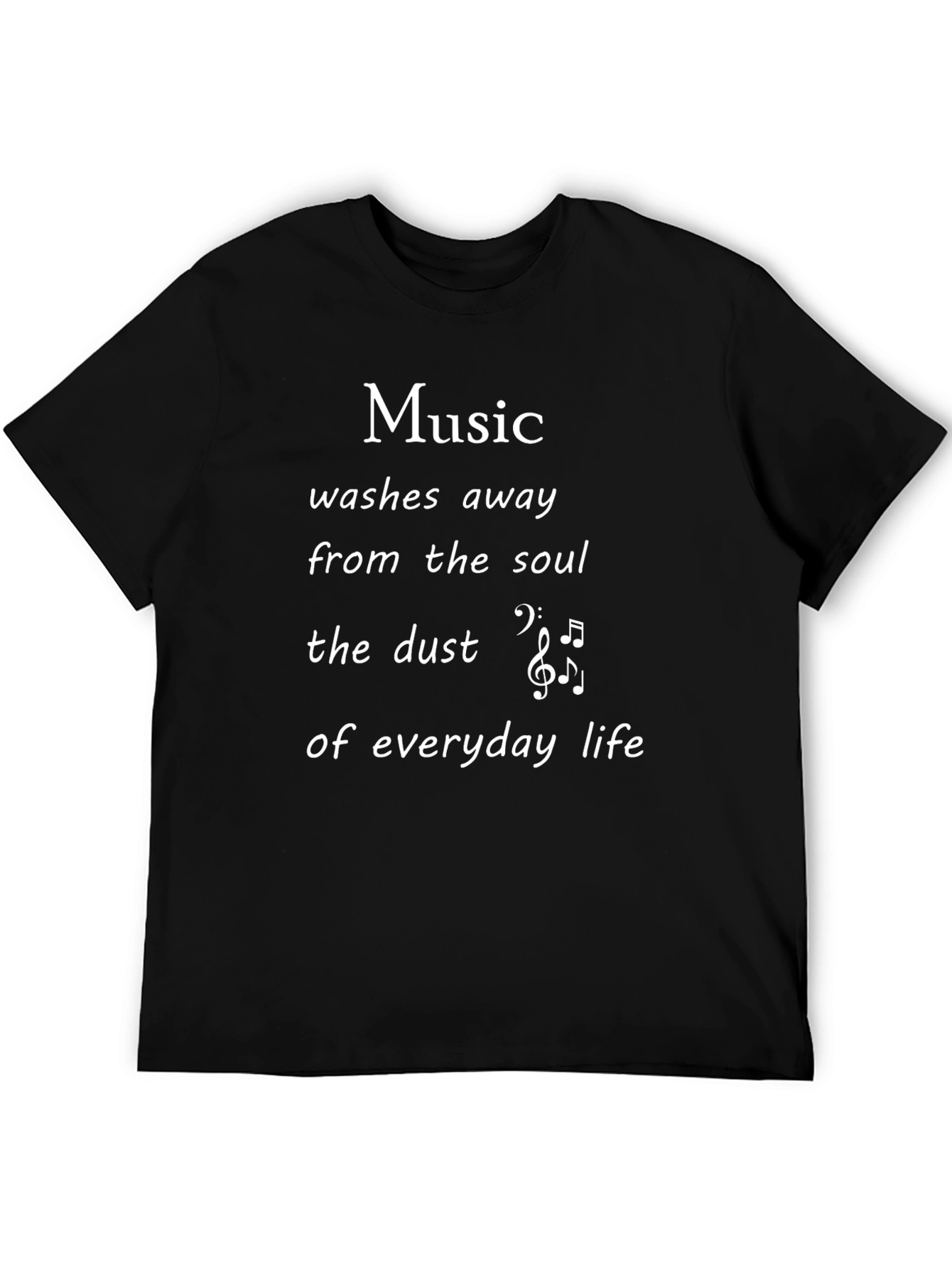 Music Washes Away T-Shirt - Black Crew Neck