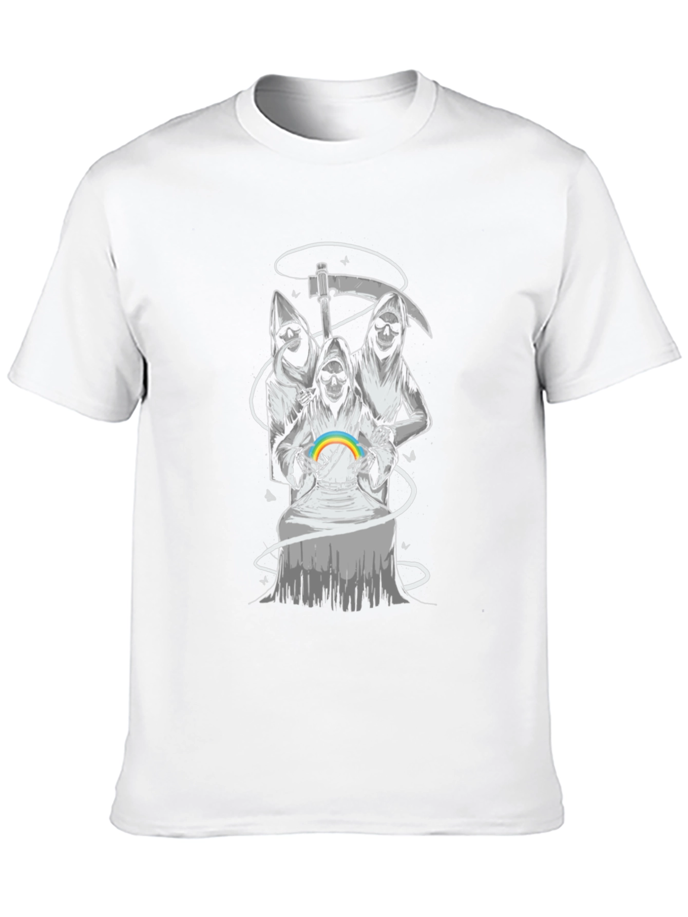 Grim Reaper Rainbow T-Shirt - Dark Humor Tee