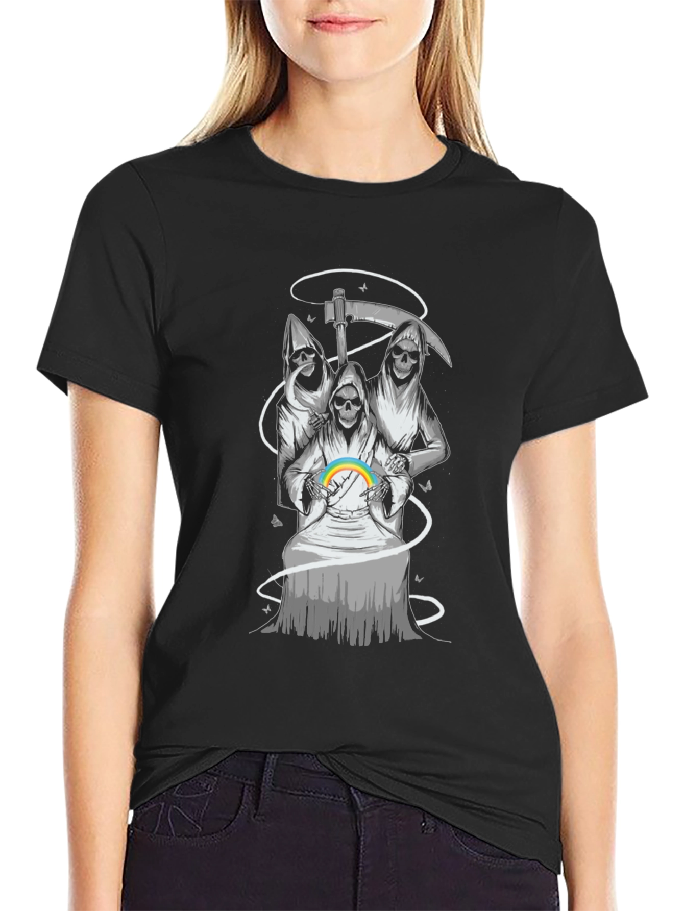Grim Reaper Rainbow T-Shirt - Dark Humor Tee
