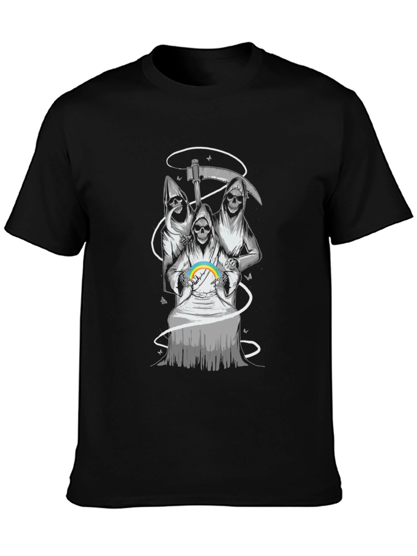 Grim Reaper Rainbow T-Shirt - Dark Humor Tee