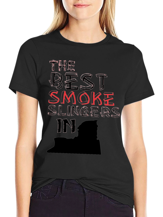 Best Smoke Slingers Black Graphic T-Shirt