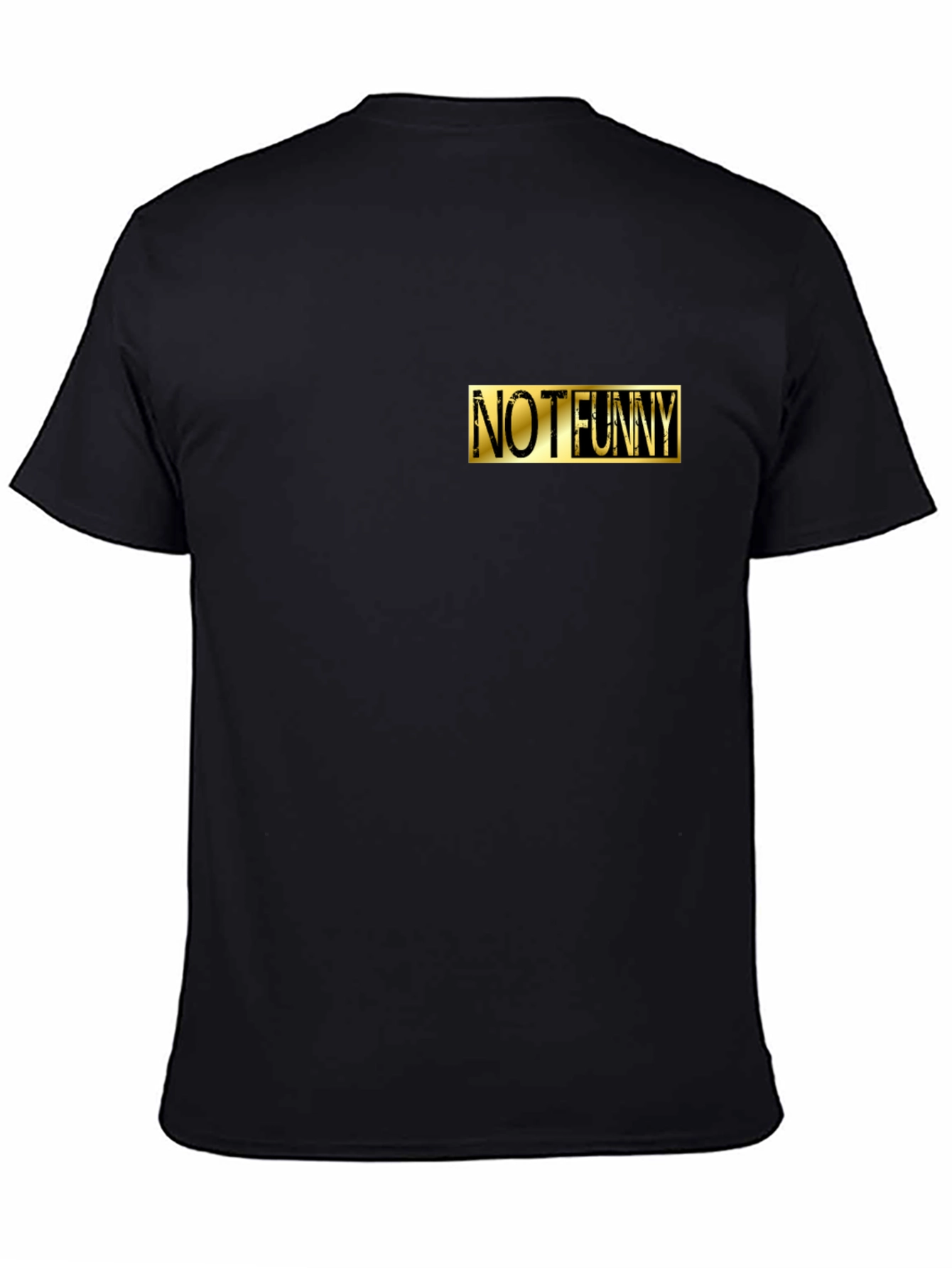 Not Funny Graphic Tee - Mens Black Crewneck T-Shirt