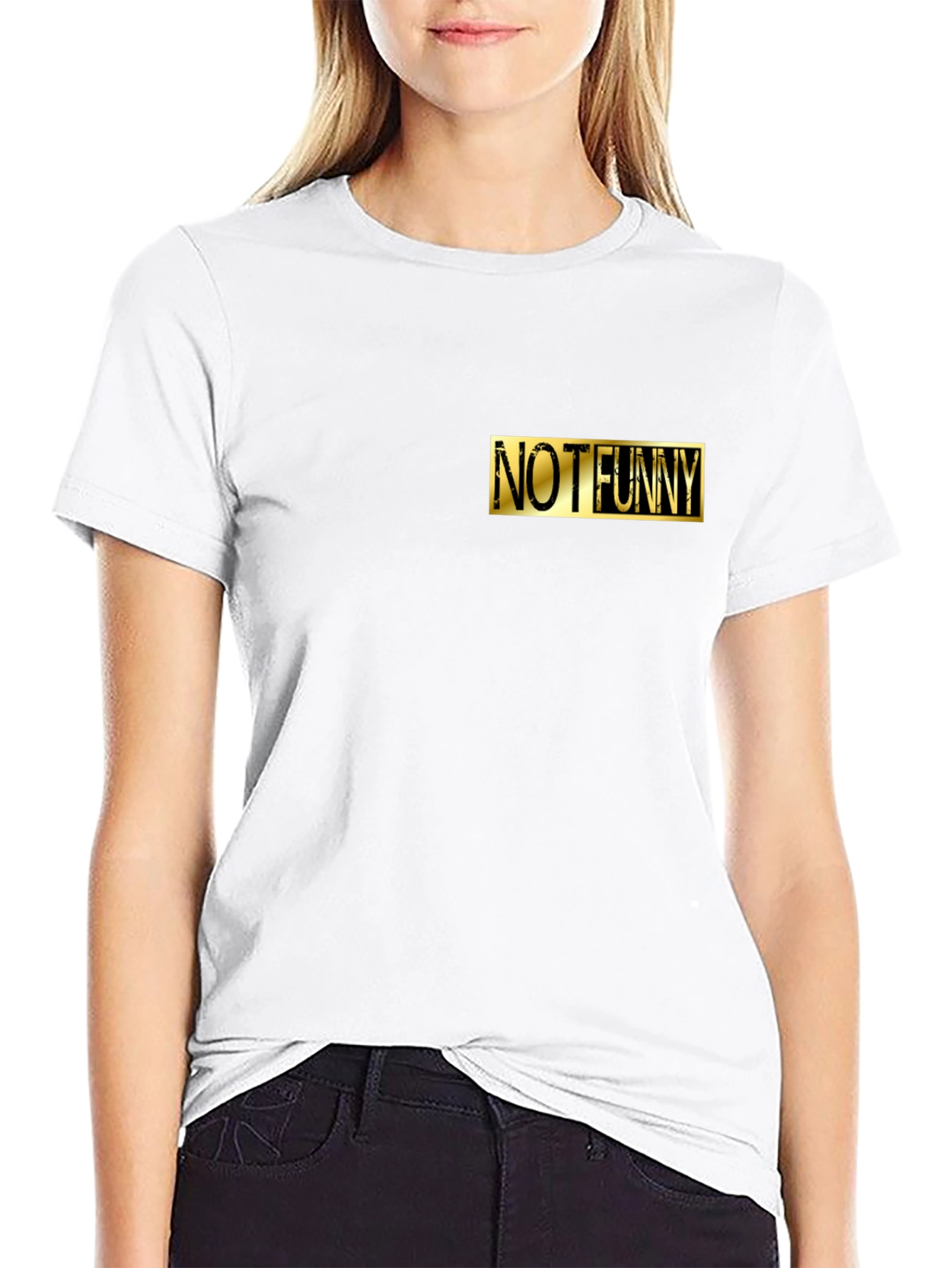Not Funny Graphic Tee - Mens Black Crewneck T-Shirt