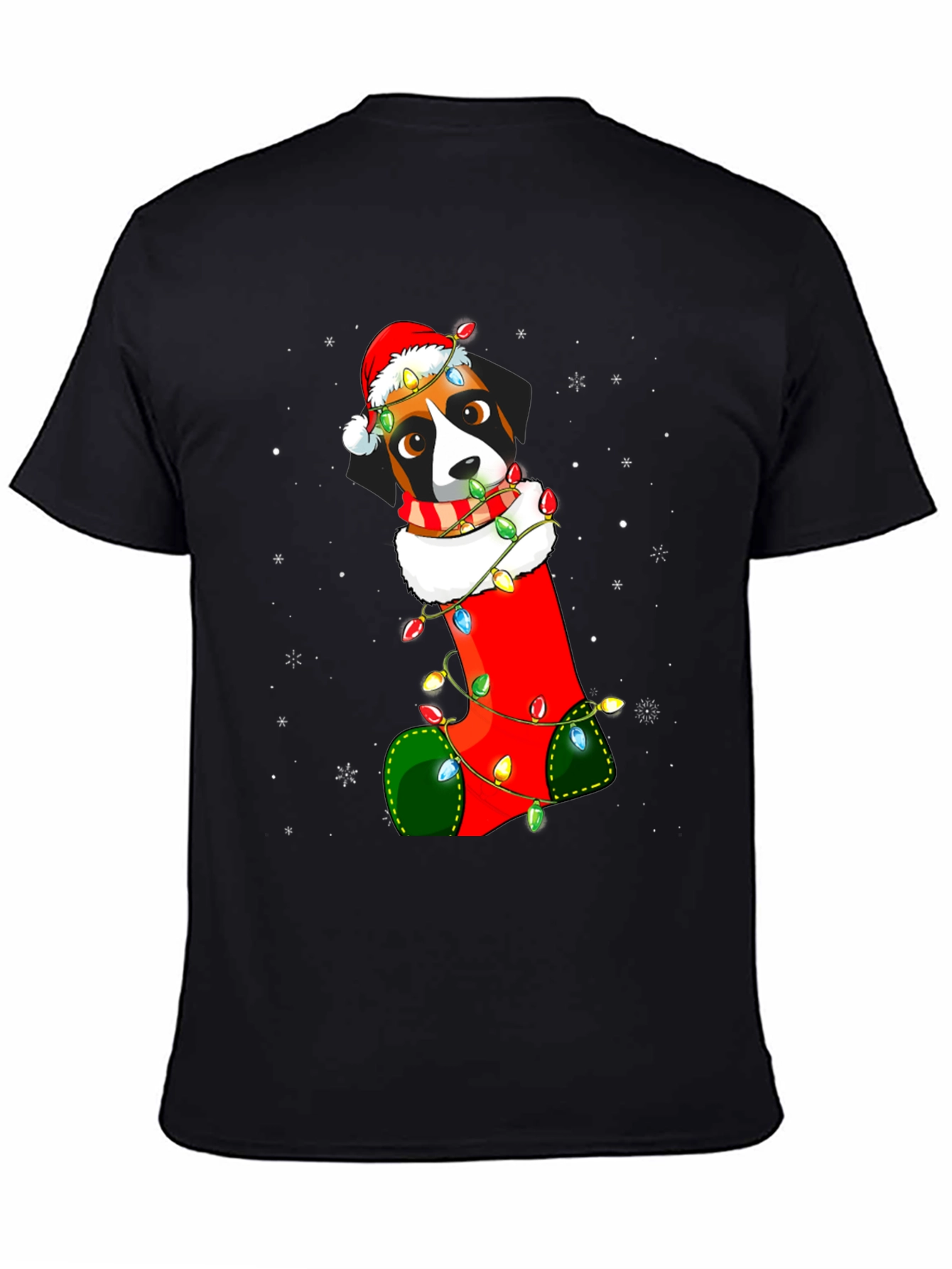 Christmas Dog in Stocking T-Shirt