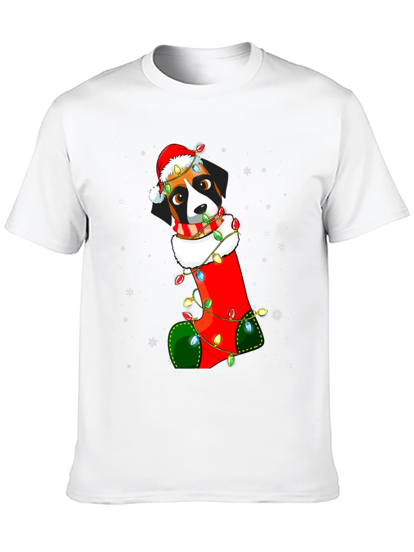 Christmas Dog in Stocking T-Shirt