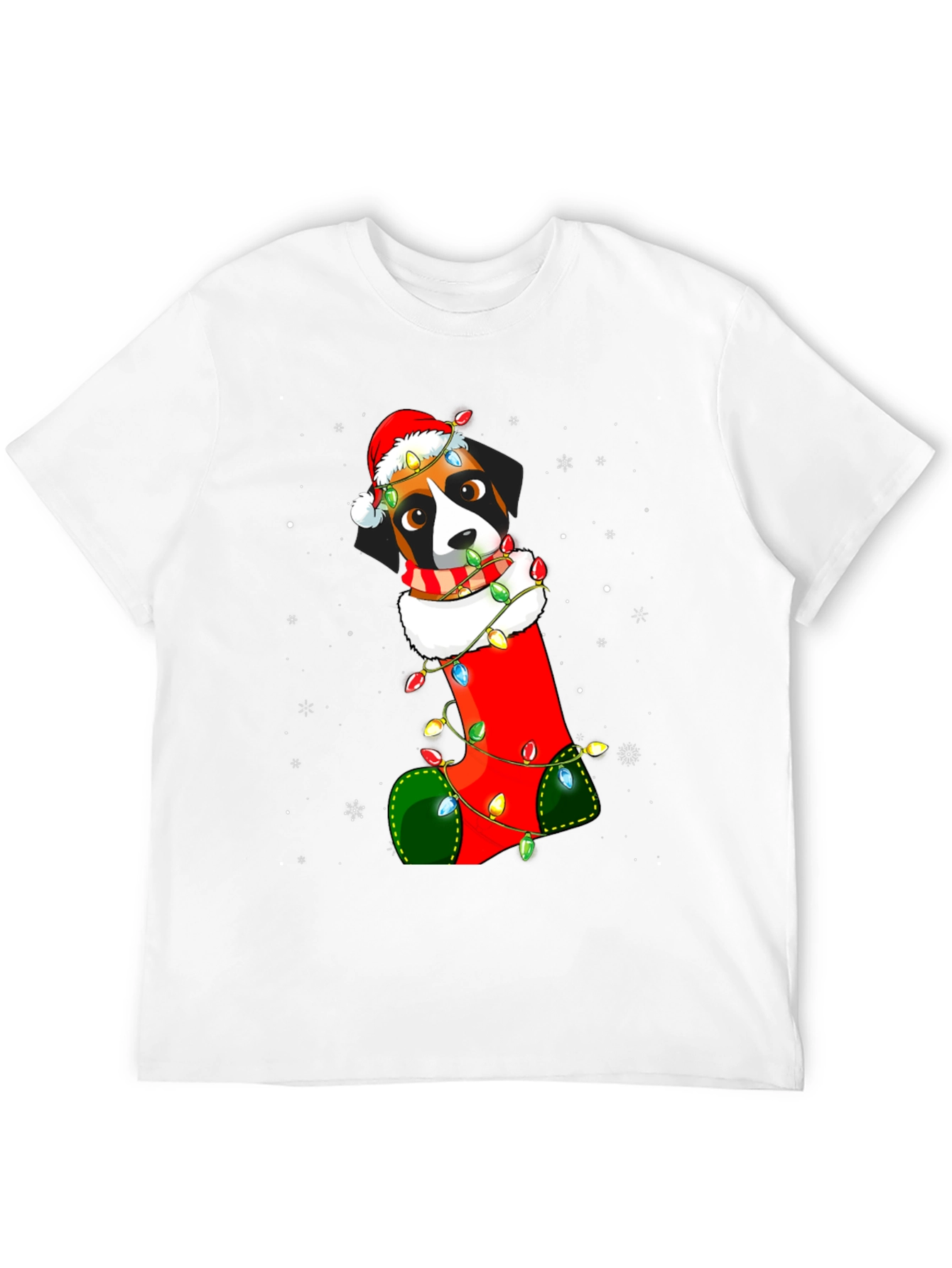 Christmas Dog in Stocking T-Shirt