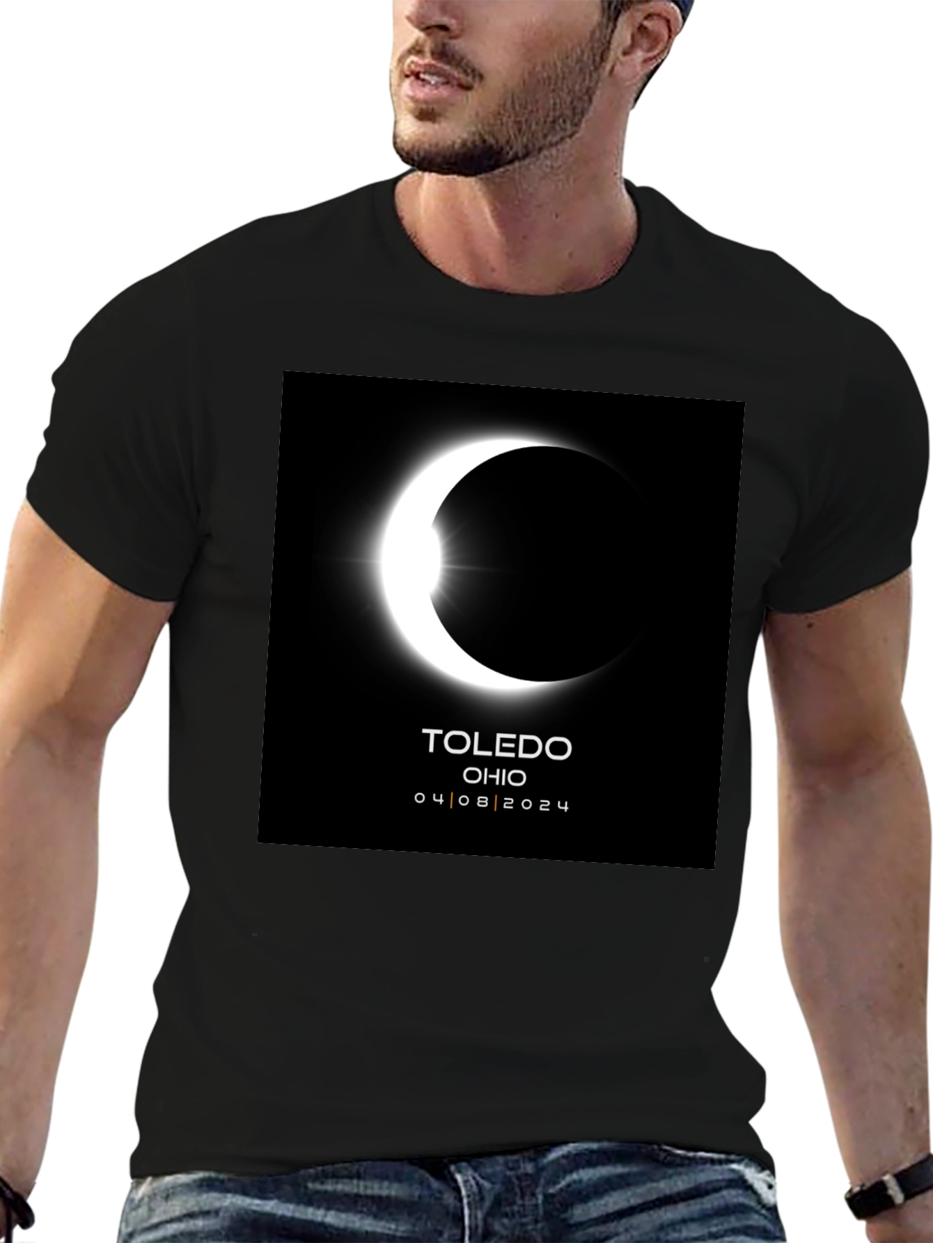 Toledo Ohio Eclipse 2024 Black T-Shirt