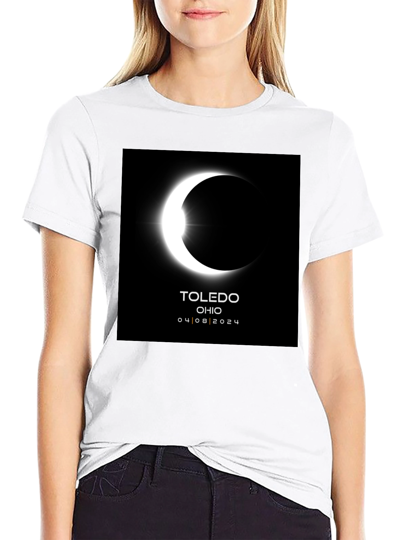 Toledo Ohio Eclipse 2024 Black T-Shirt
