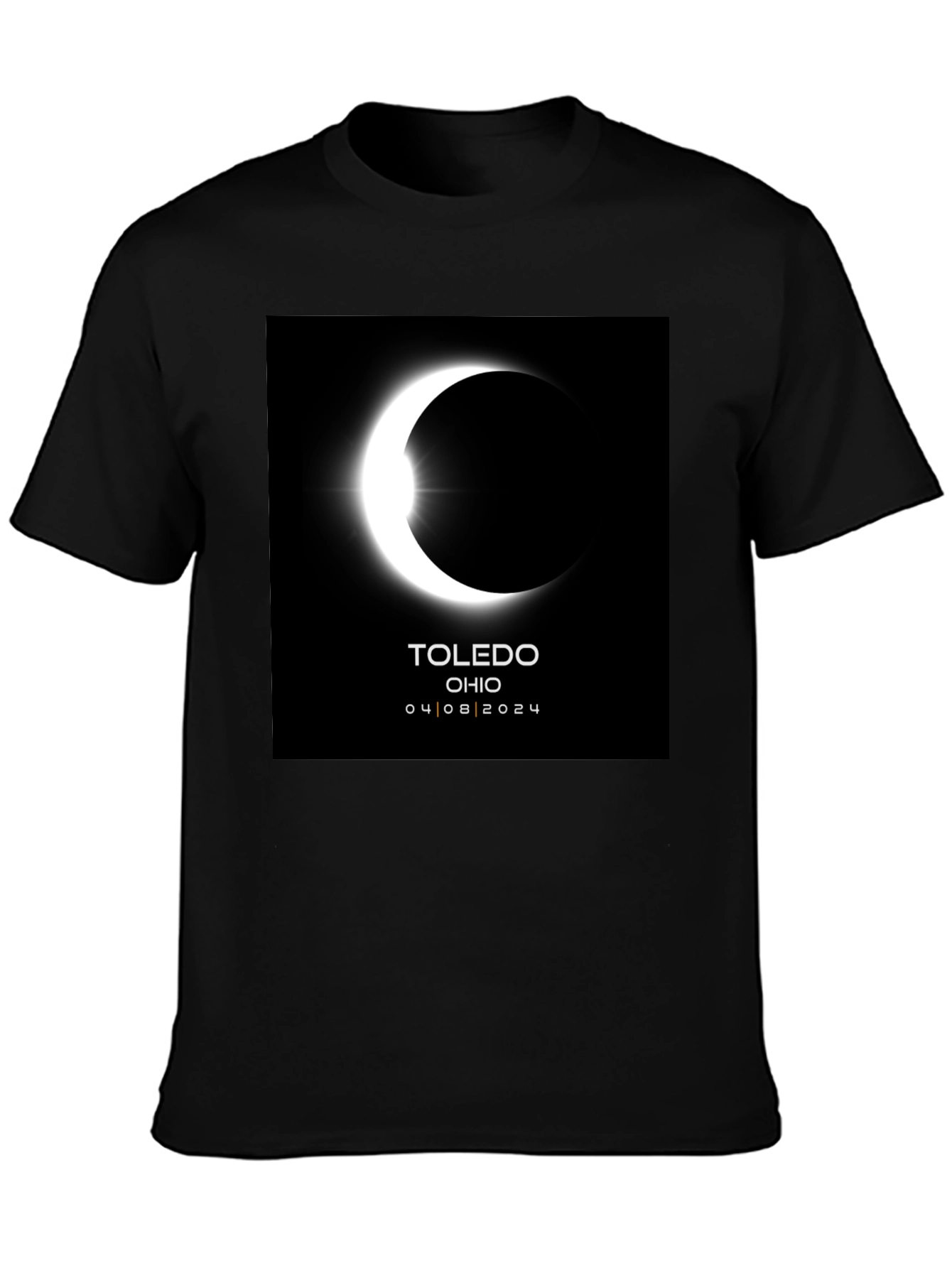 Toledo Ohio Eclipse 2024 Black T-Shirt
