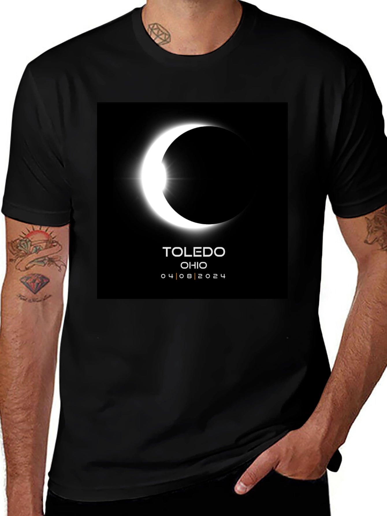 Toledo Ohio Eclipse 2024 Black T-Shirt