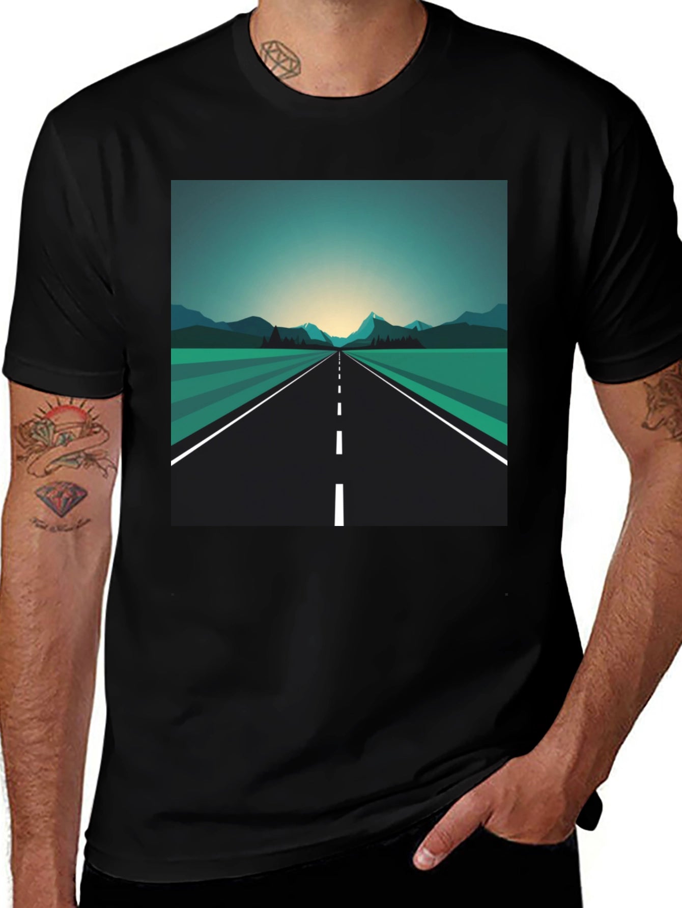 Roadway Graphic Tee - Mens Black T-Shirt