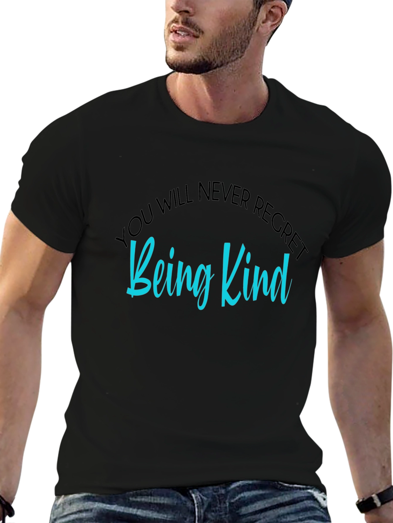 Be Kind Graphic Tee - Soft Black Cotton T-Shirt