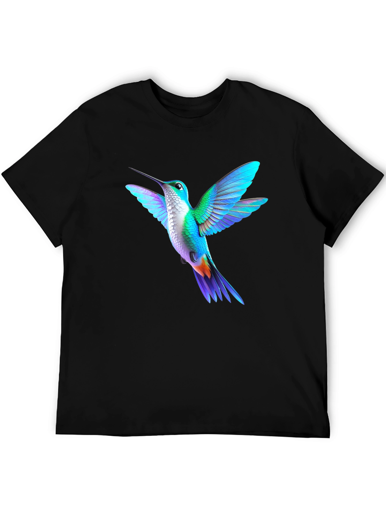 Hummingbird Graphic Print Mens Black T-Shirt