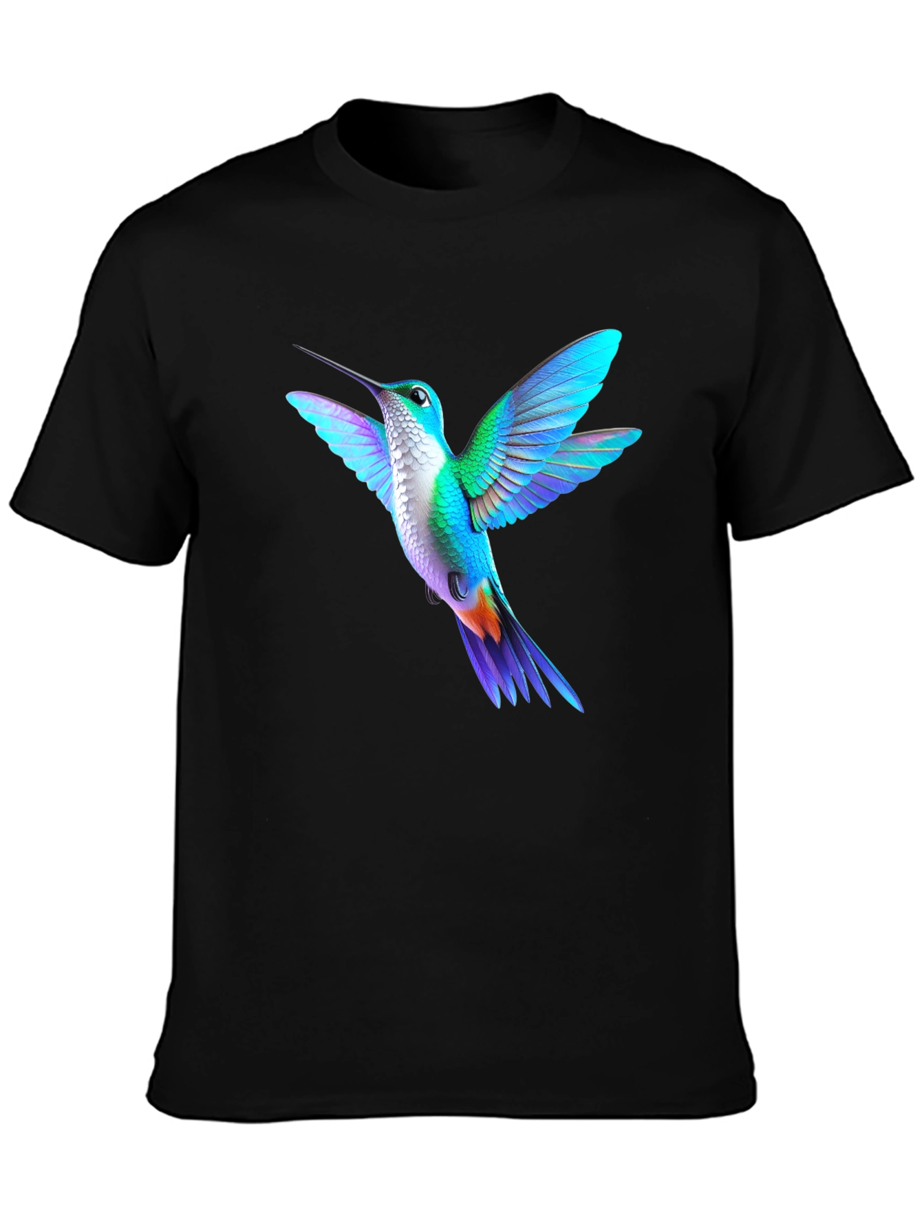 Hummingbird Graphic Print Mens Black T-Shirt