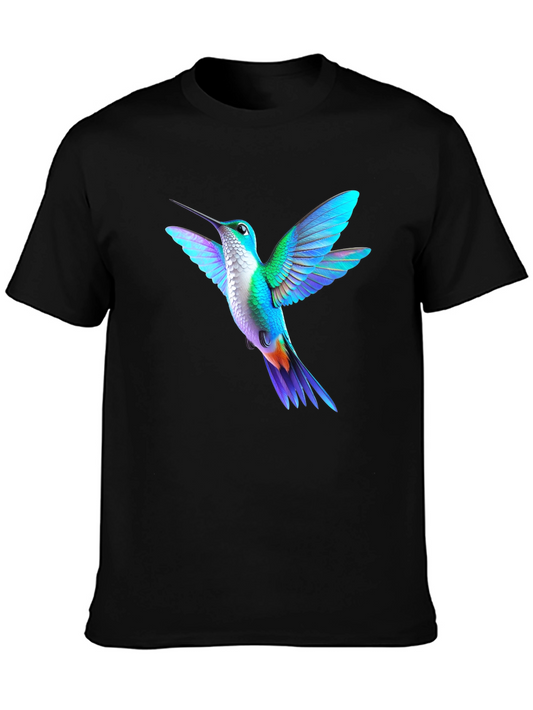 Hummingbird Graphic Print Mens Black T-Shirt