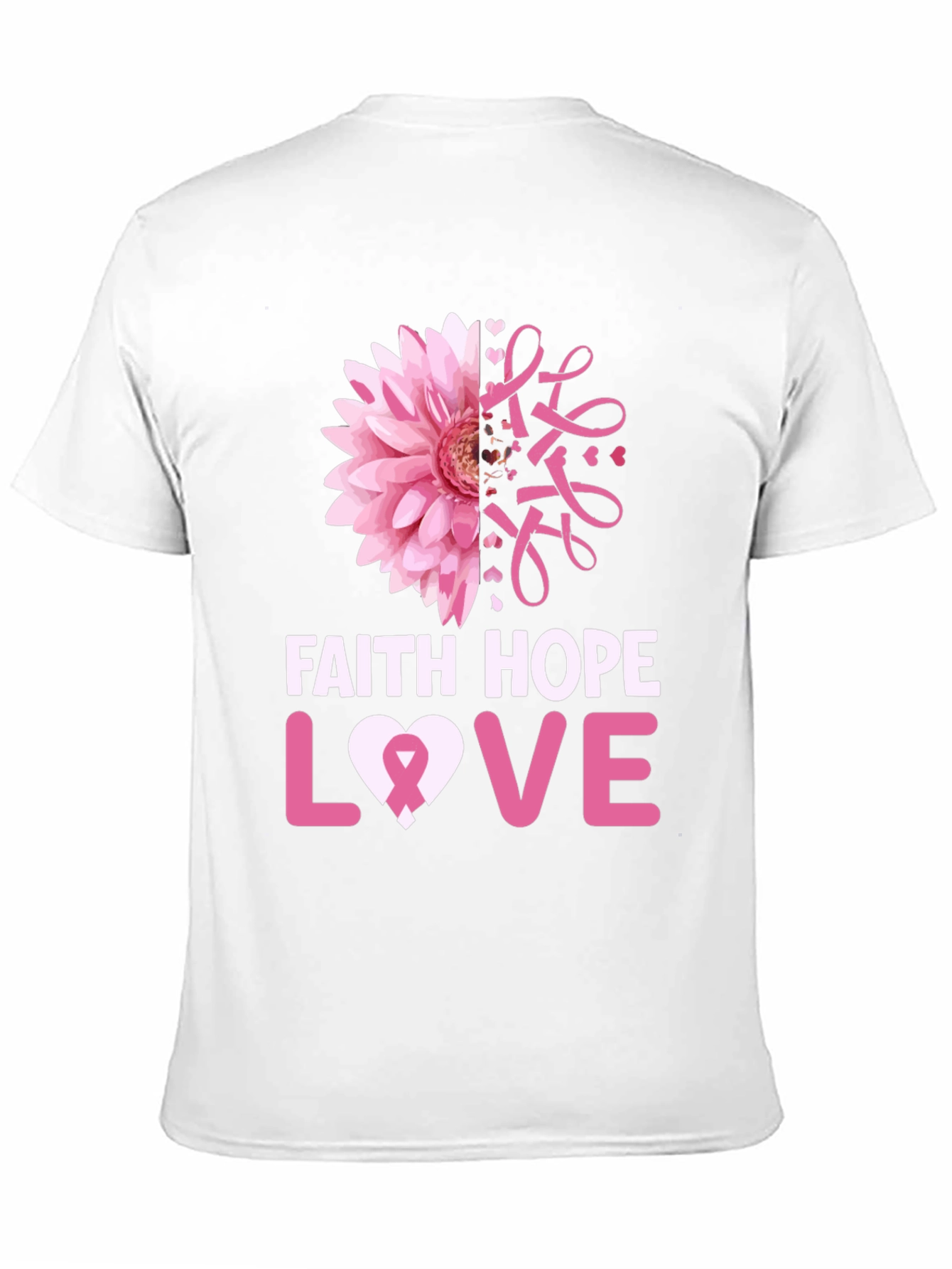 Faith Hope Love Breast Cancer Awareness T-Shirt