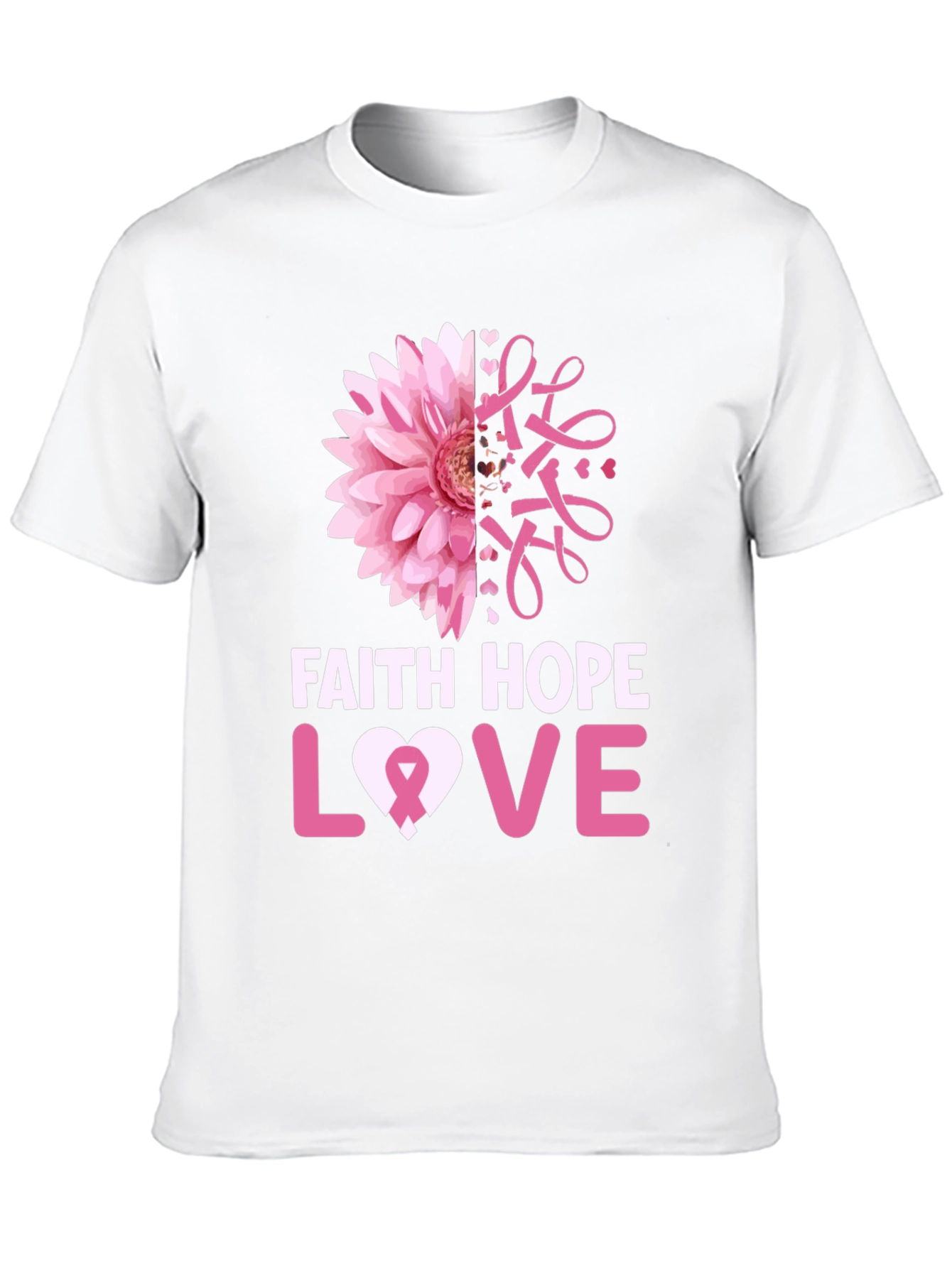 Faith Hope Love Breast Cancer Awareness T-Shirt