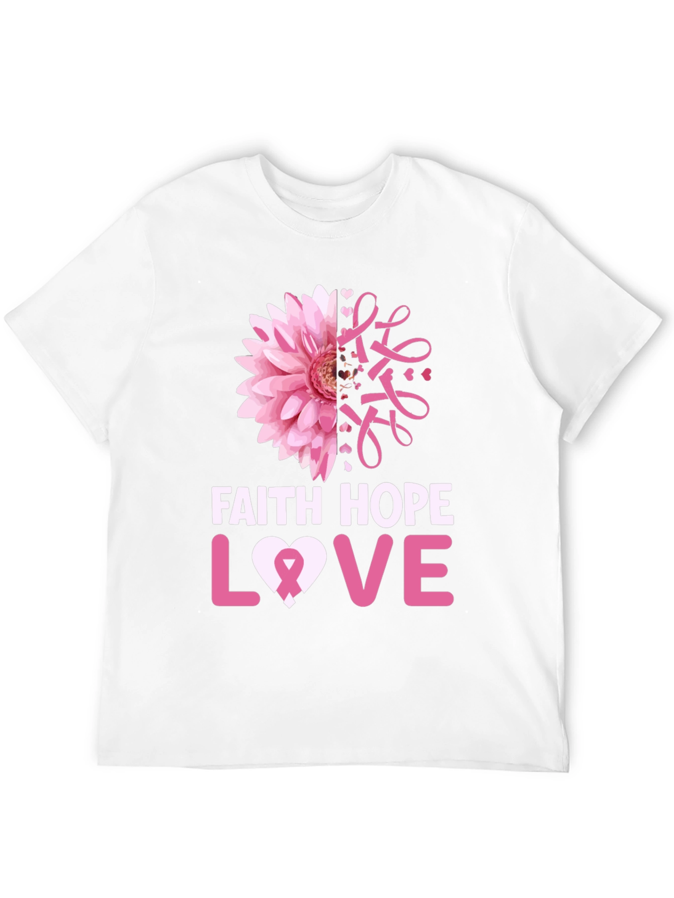 Faith Hope Love Breast Cancer Awareness T-Shirt