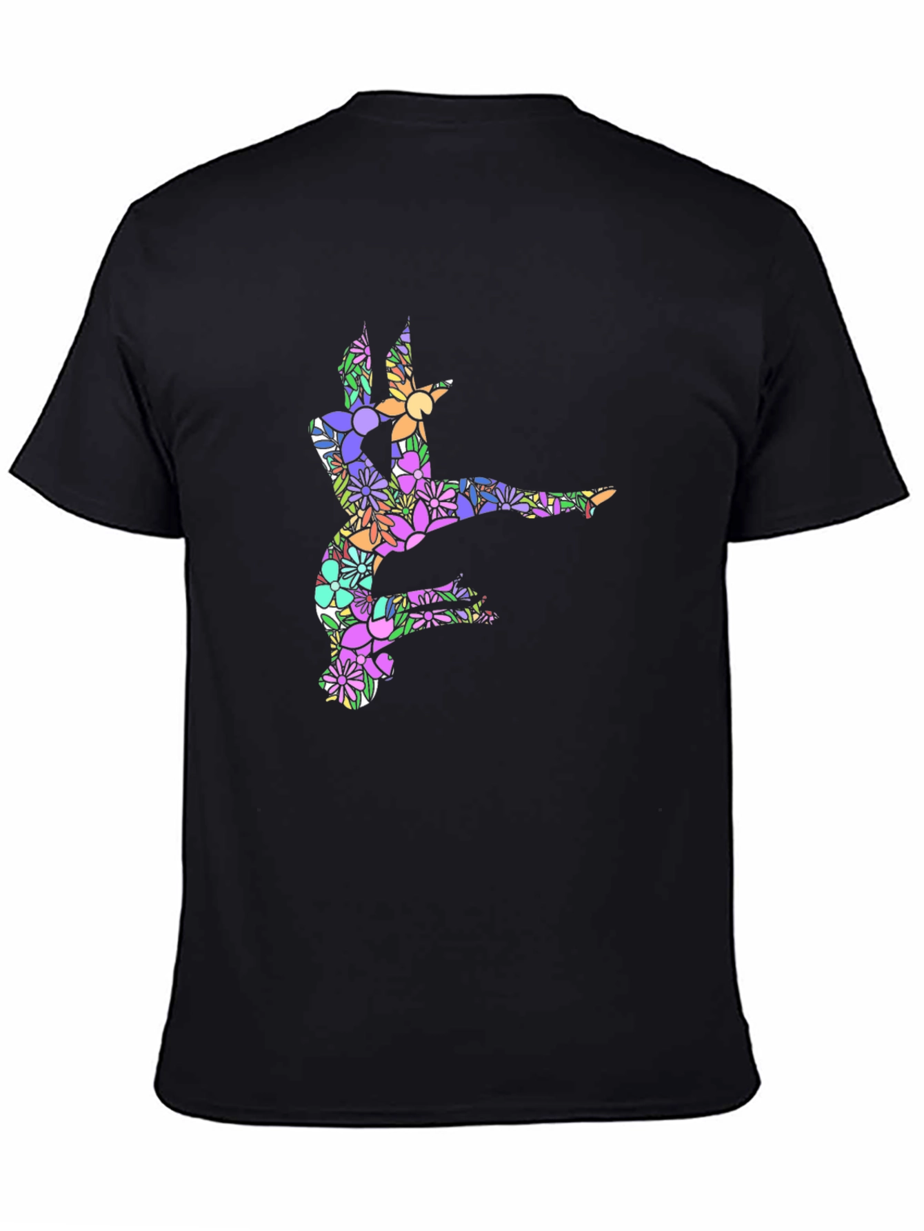 Floral Dancer Graphic Black T-Shirt