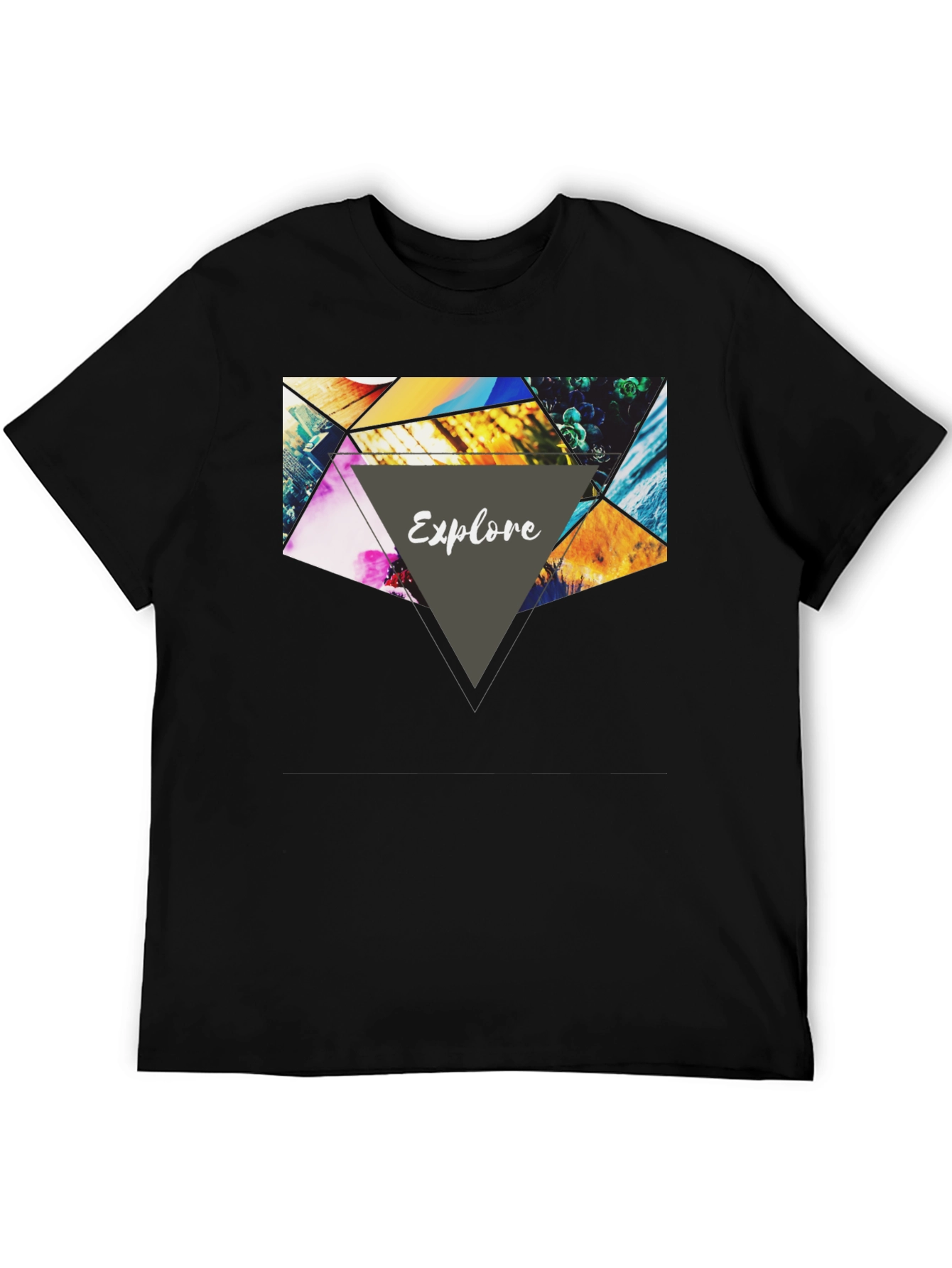 Explore Graphic Print Black T-Shirt