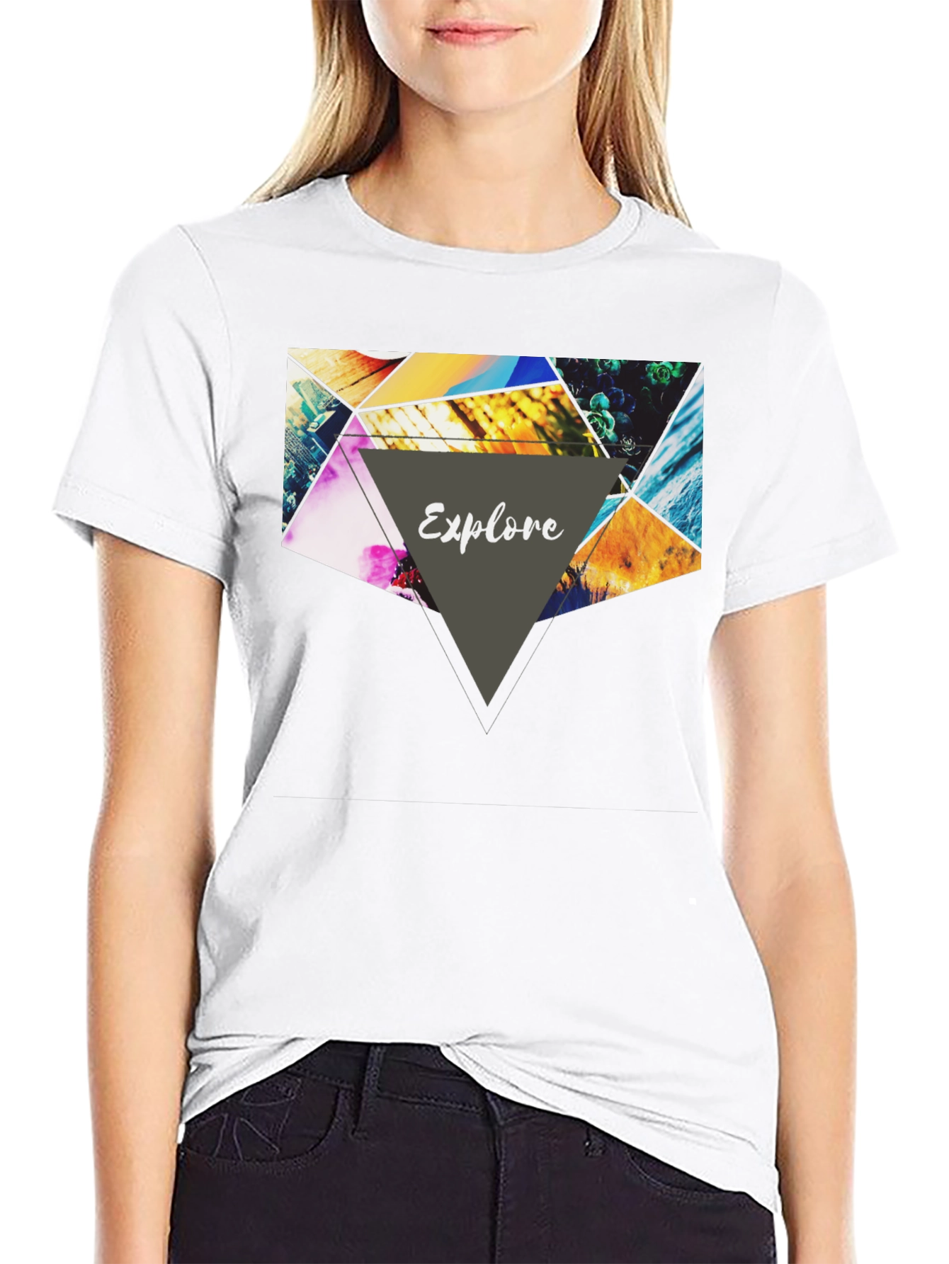 Explore Graphic Print Black T-Shirt