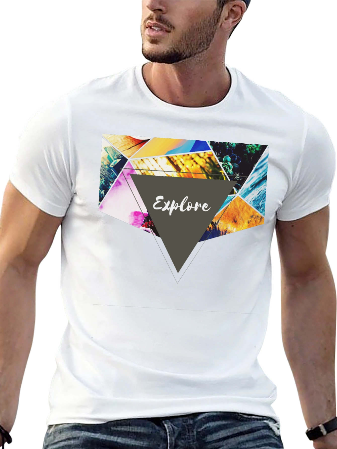 Explore Graphic Print Black T-Shirt