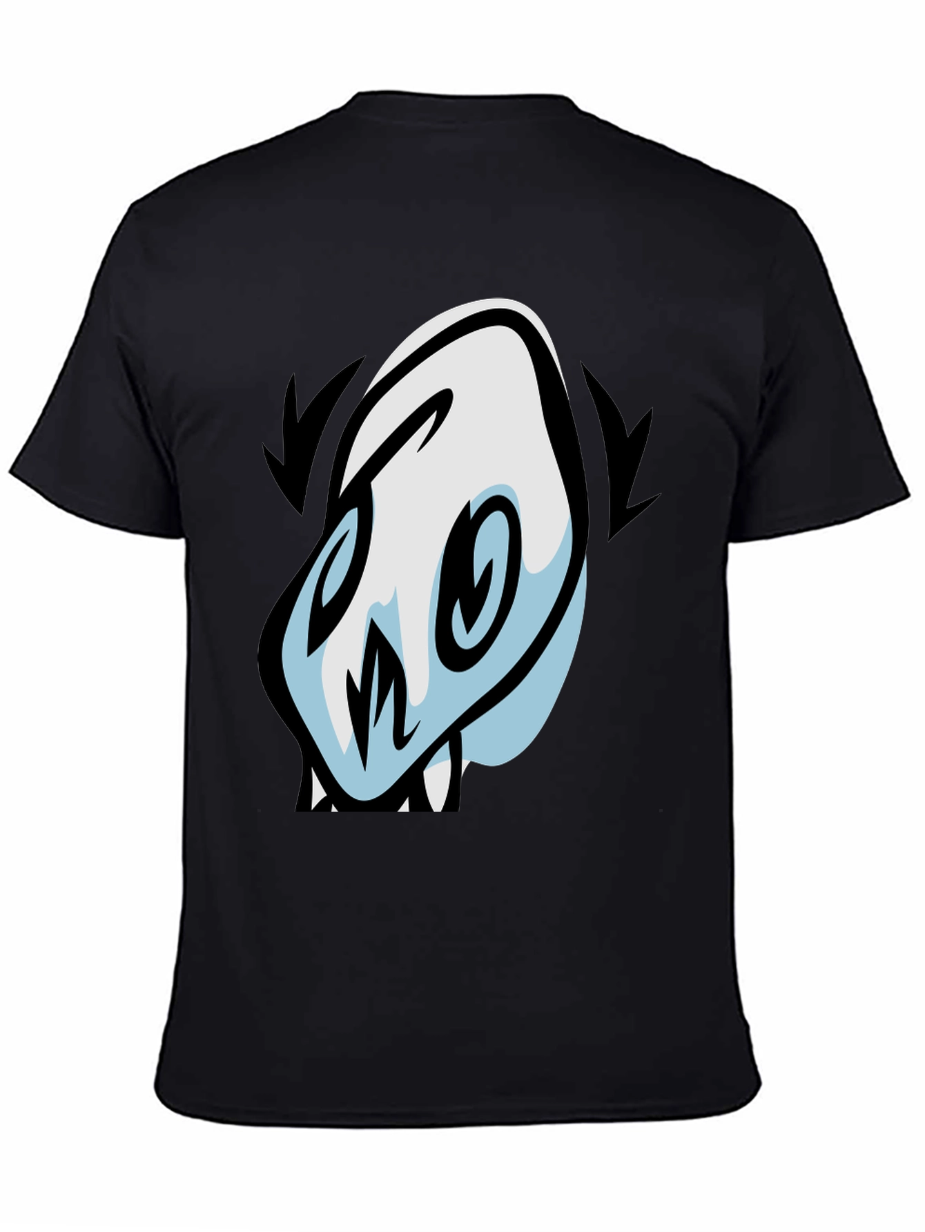 Skull Cartoon Graphic Black T-Shirt