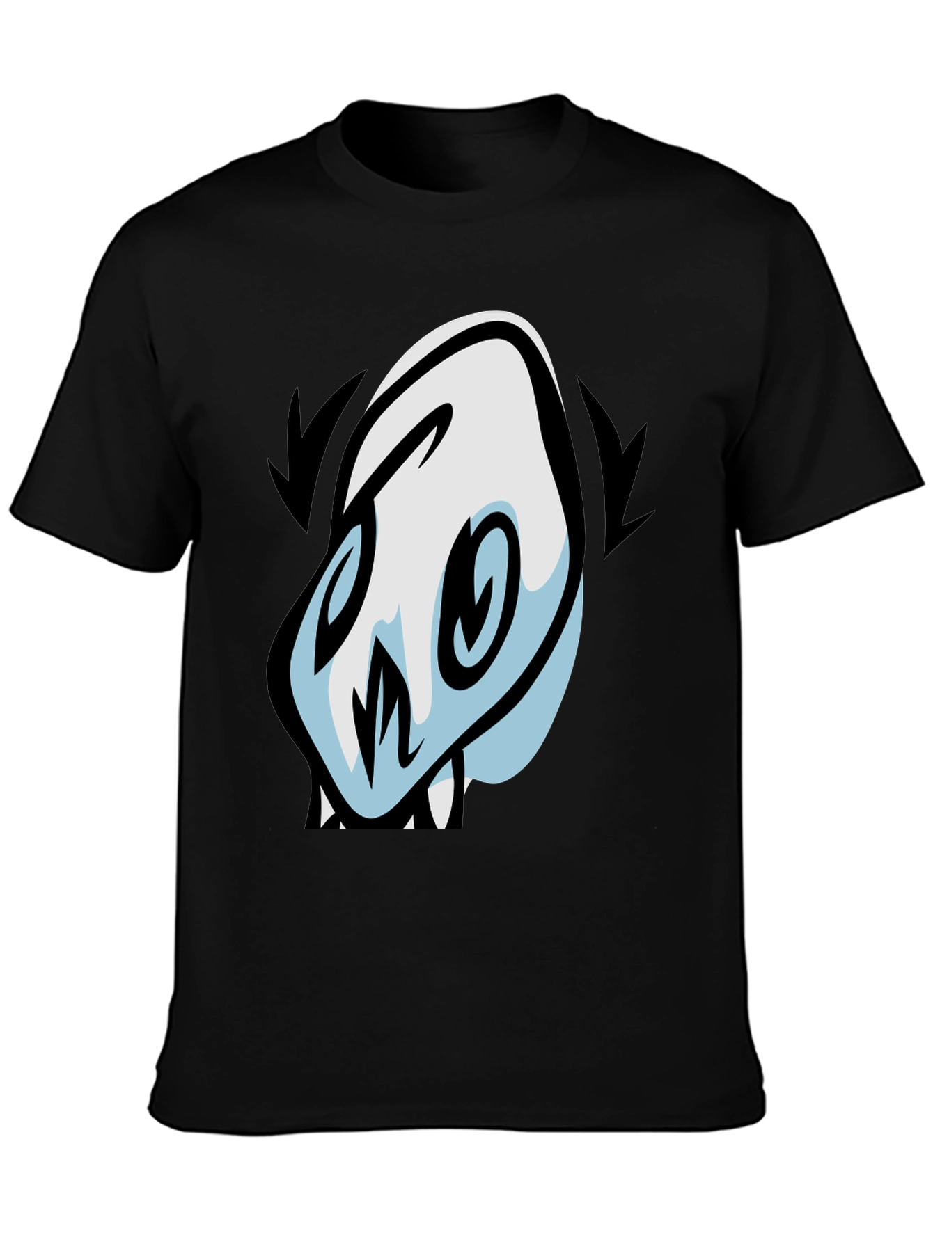 Skull Cartoon Graphic Black T-Shirt