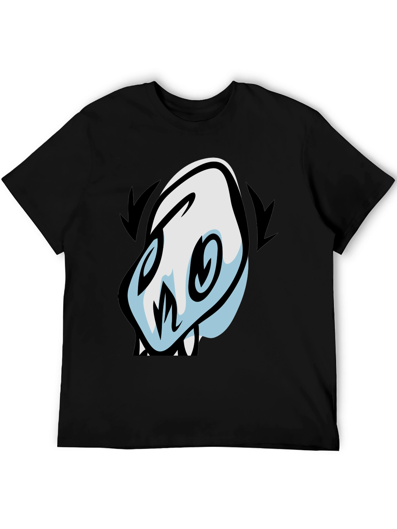 Skull Cartoon Graphic Black T-Shirt
