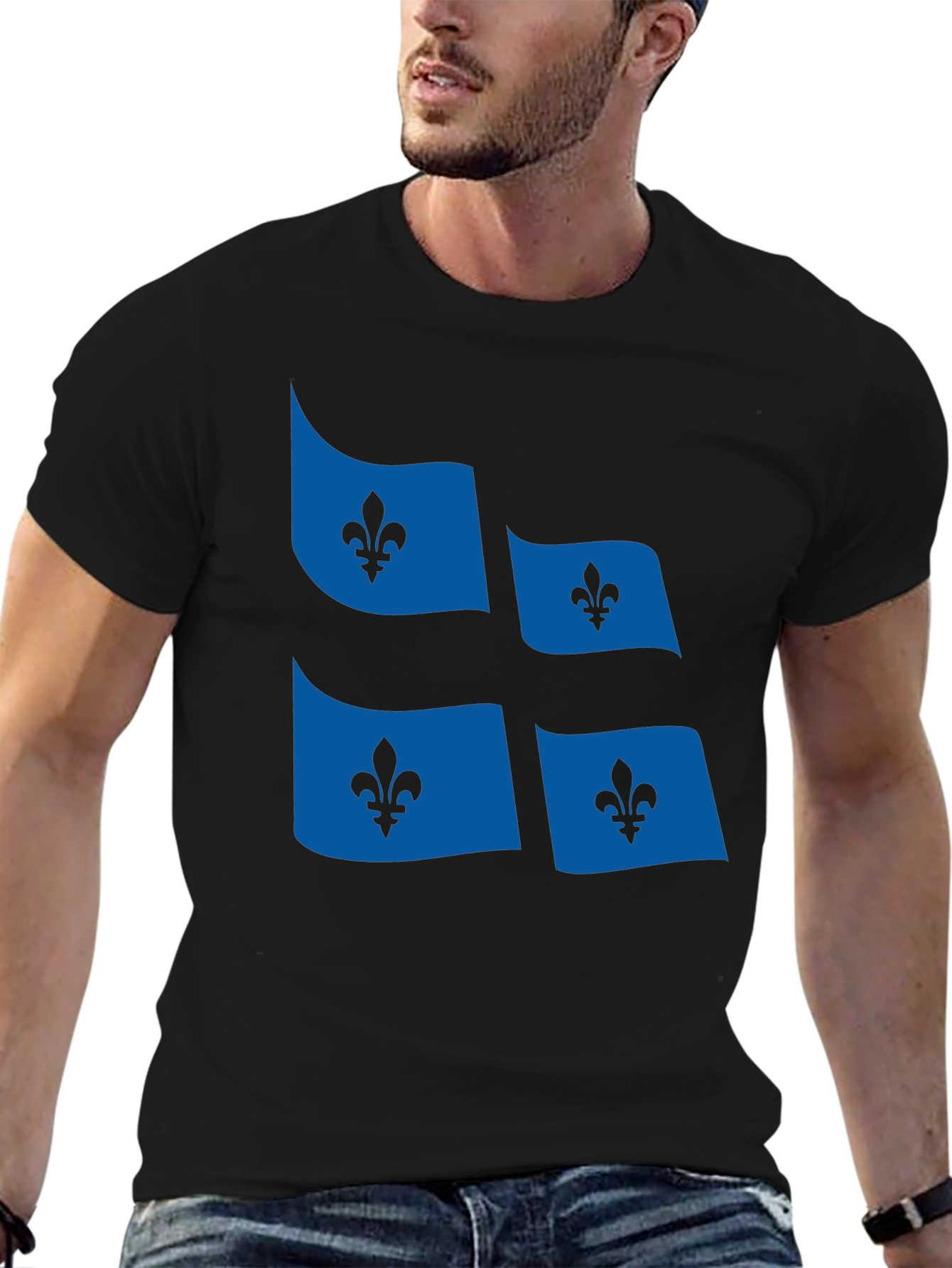 Quebec Flag T-Shirt Fleur-de-lis Graphic Tee