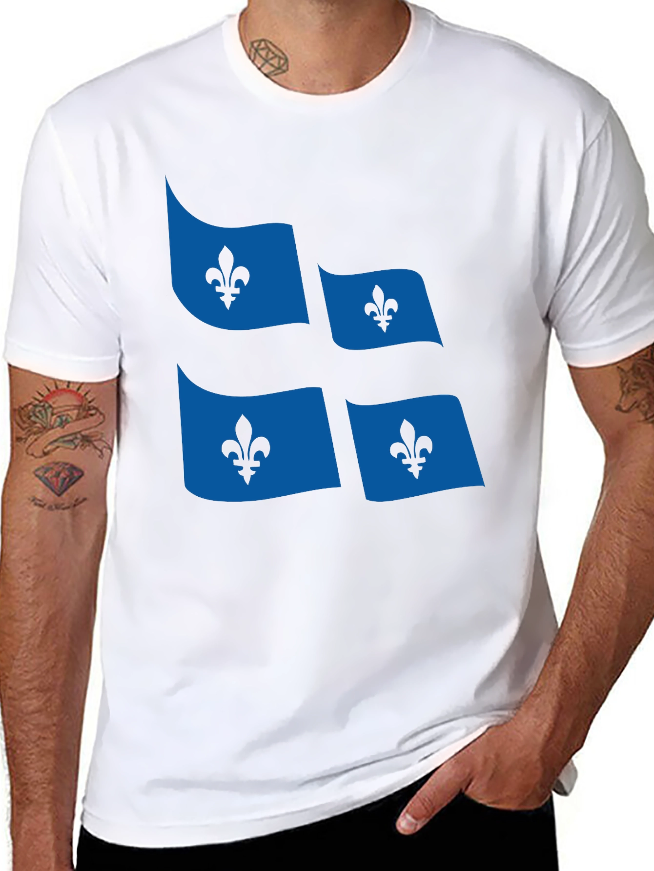 Quebec Flag T-Shirt Fleur-de-lis Graphic Tee