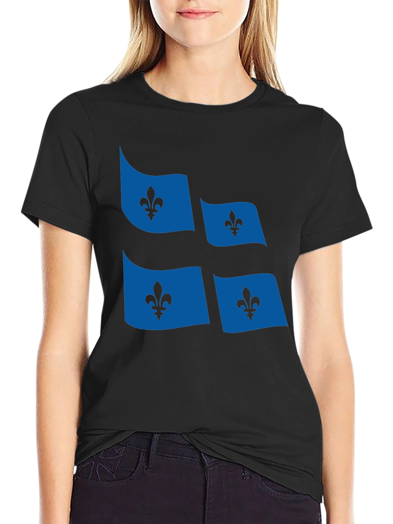 Quebec Flag T-Shirt Fleur-de-lis Graphic Tee