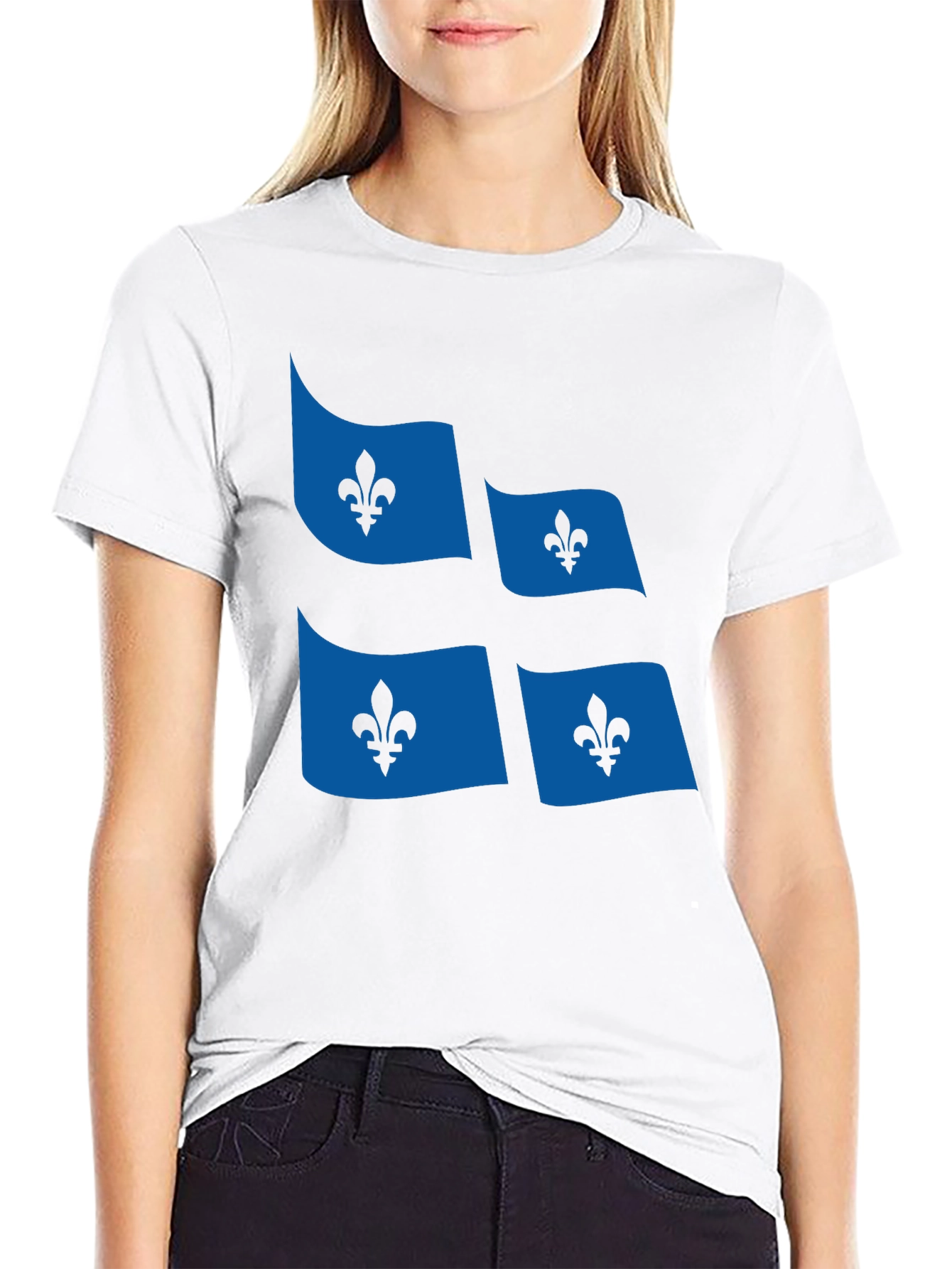 Quebec Flag T-Shirt Fleur-de-lis Graphic Tee