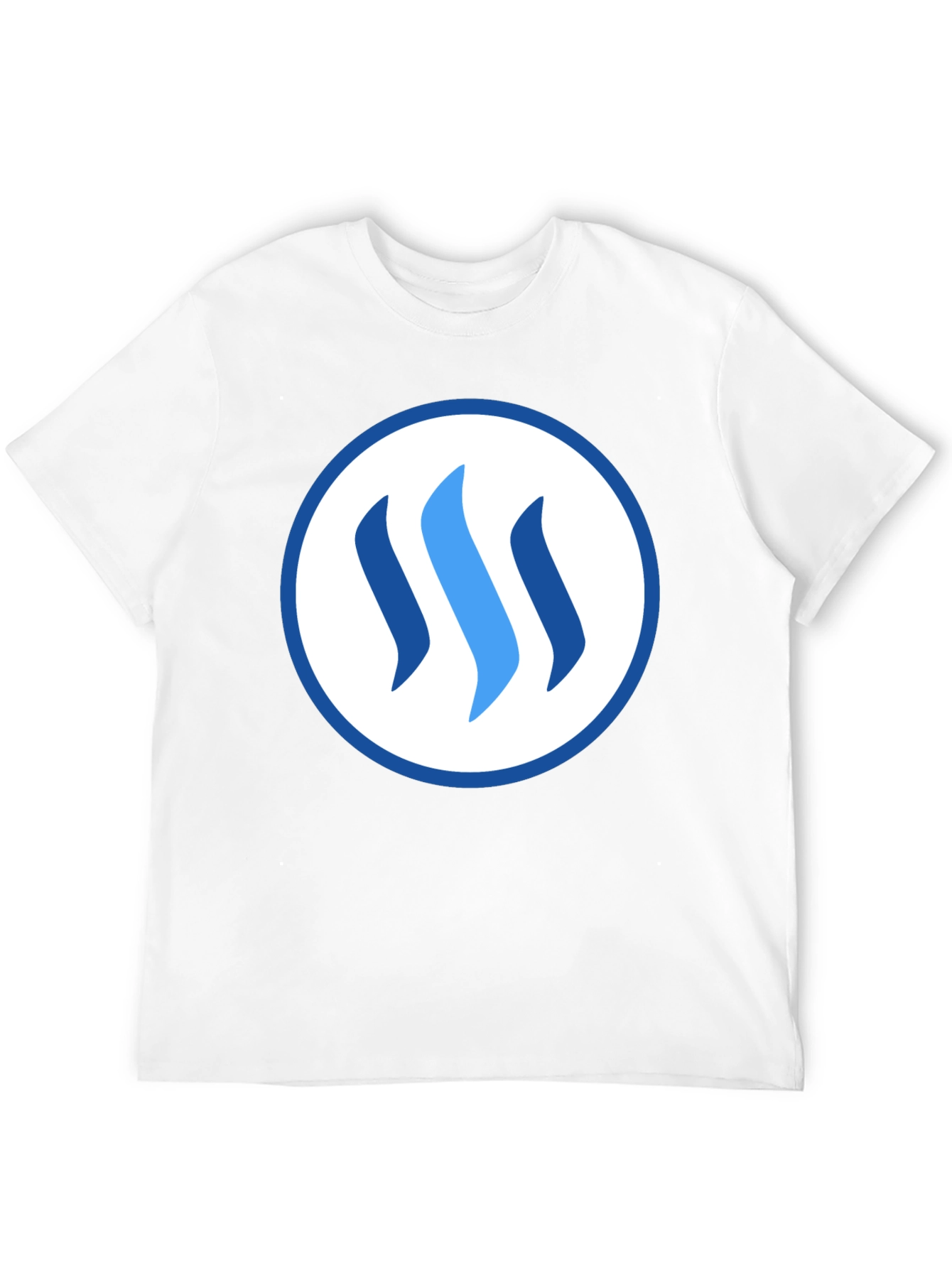 Stylish Blue Logo Graphic Black T-Shirt