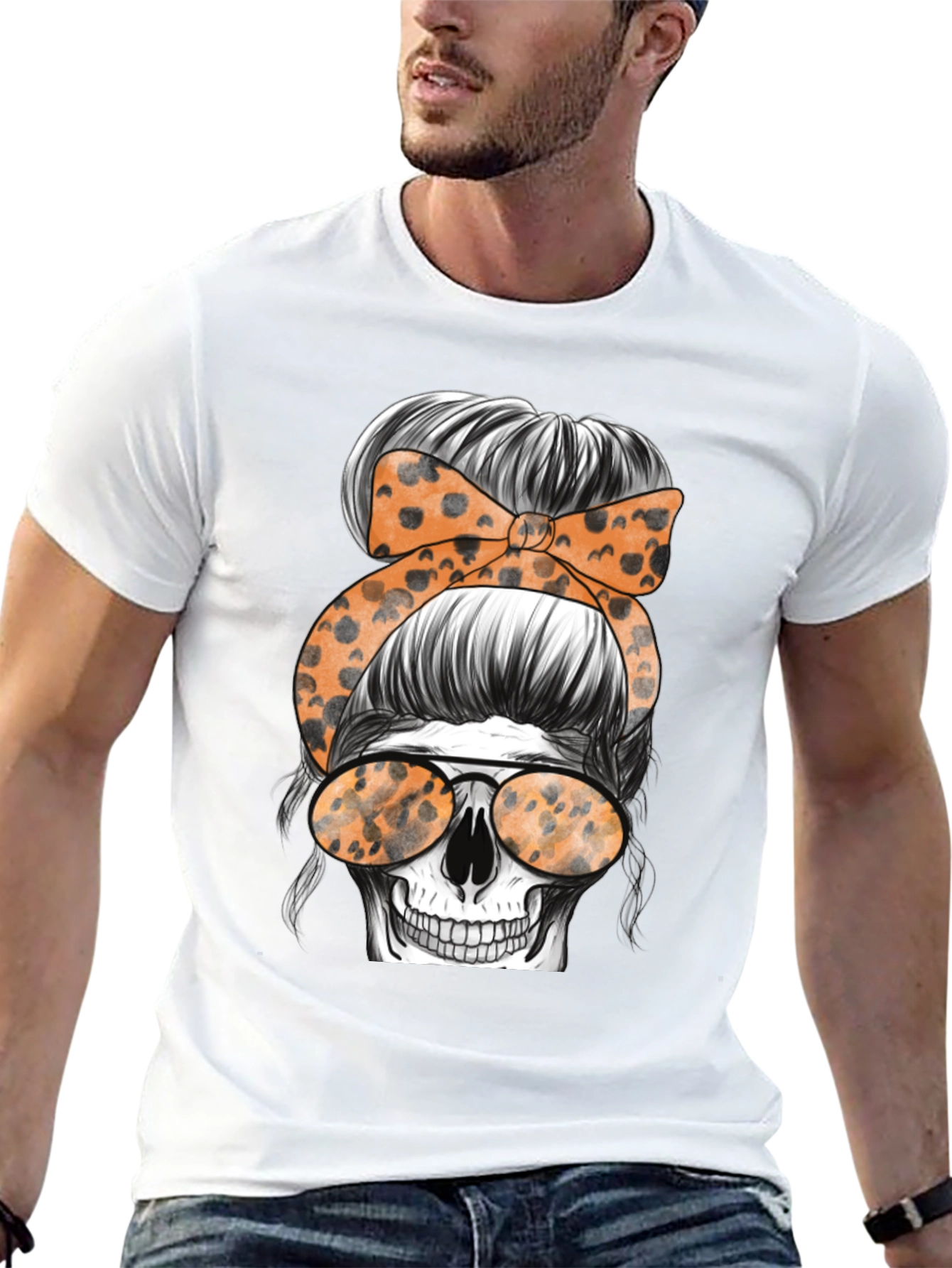 Messy Bun Skull T-Shirt