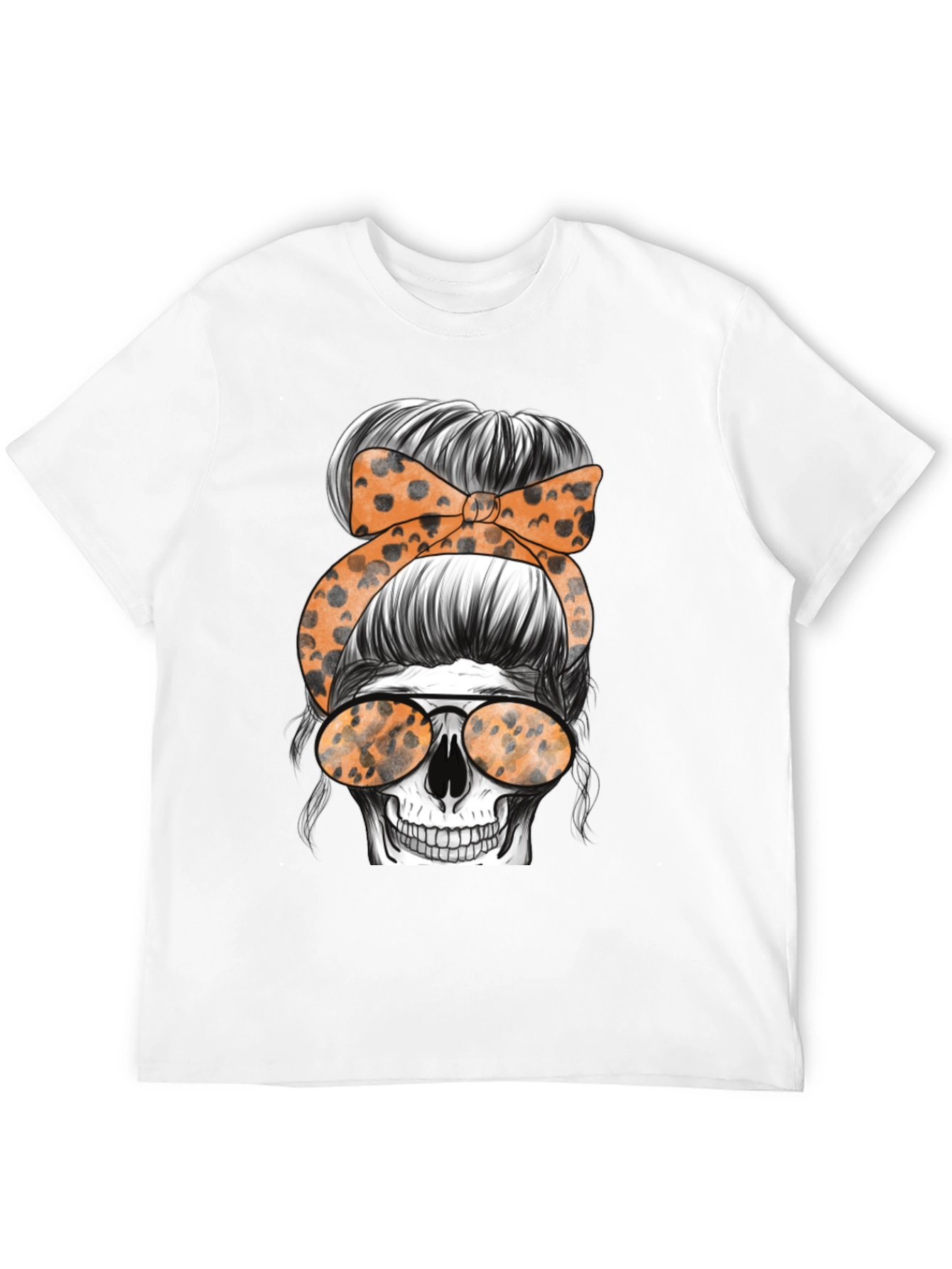 Messy Bun Skull T-Shirt