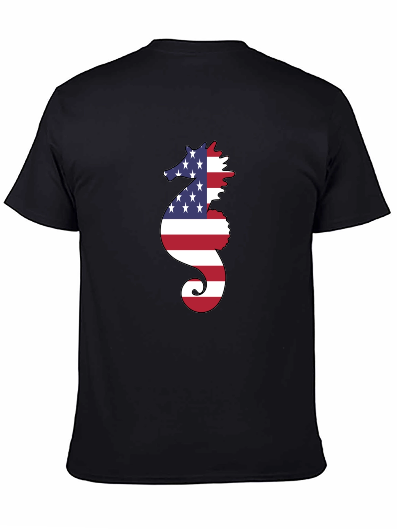 USA Seahorse Graphic Tee - Patriotic Style