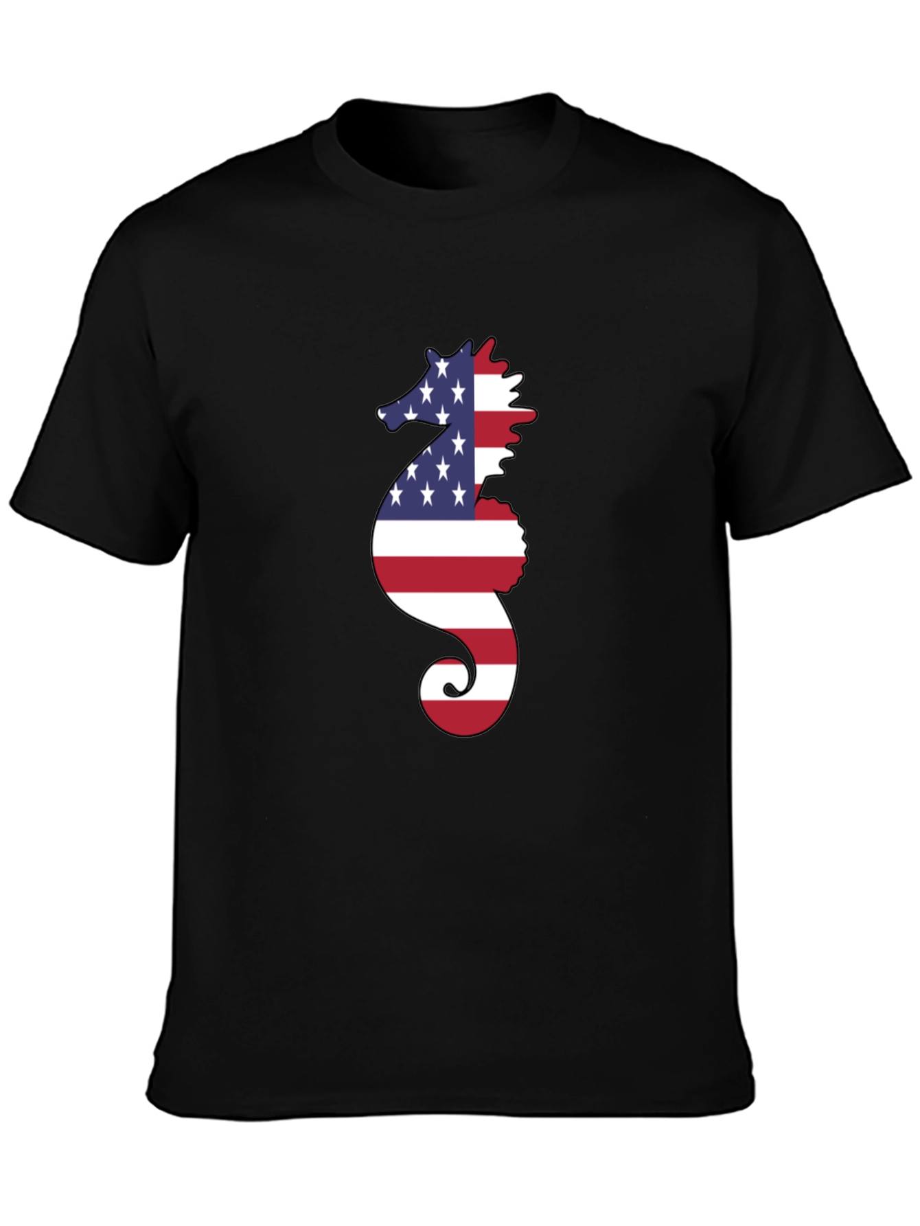 USA Seahorse Graphic Tee - Patriotic Style
