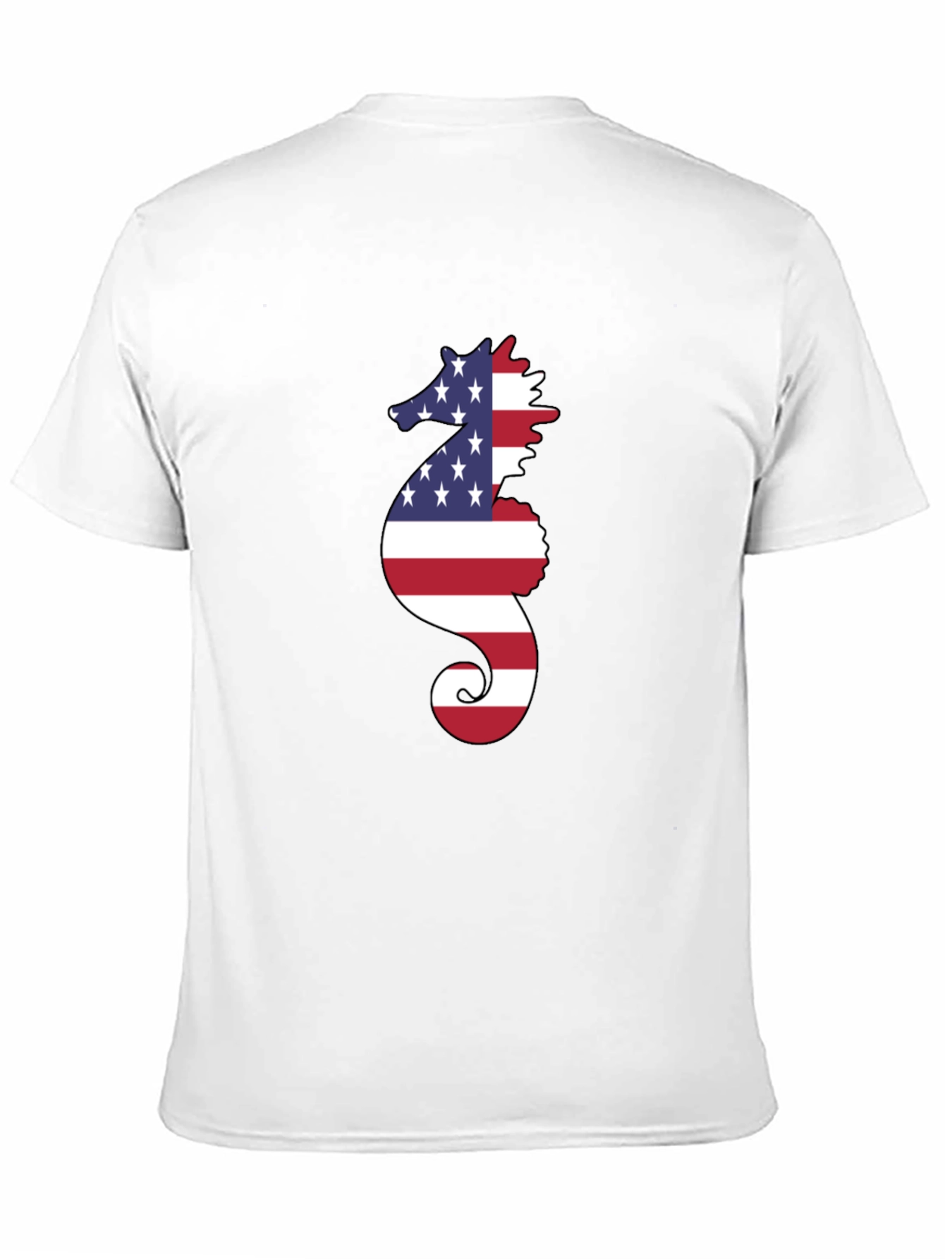 USA Seahorse Graphic Tee - Patriotic Style