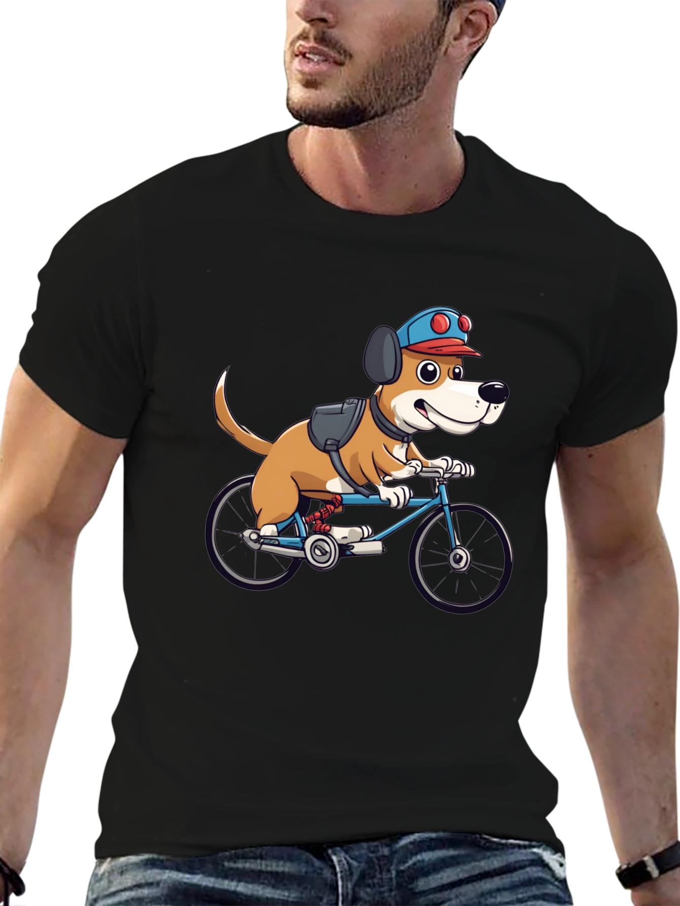 Dog on Bike Graphic Tee - Fun & Stylish