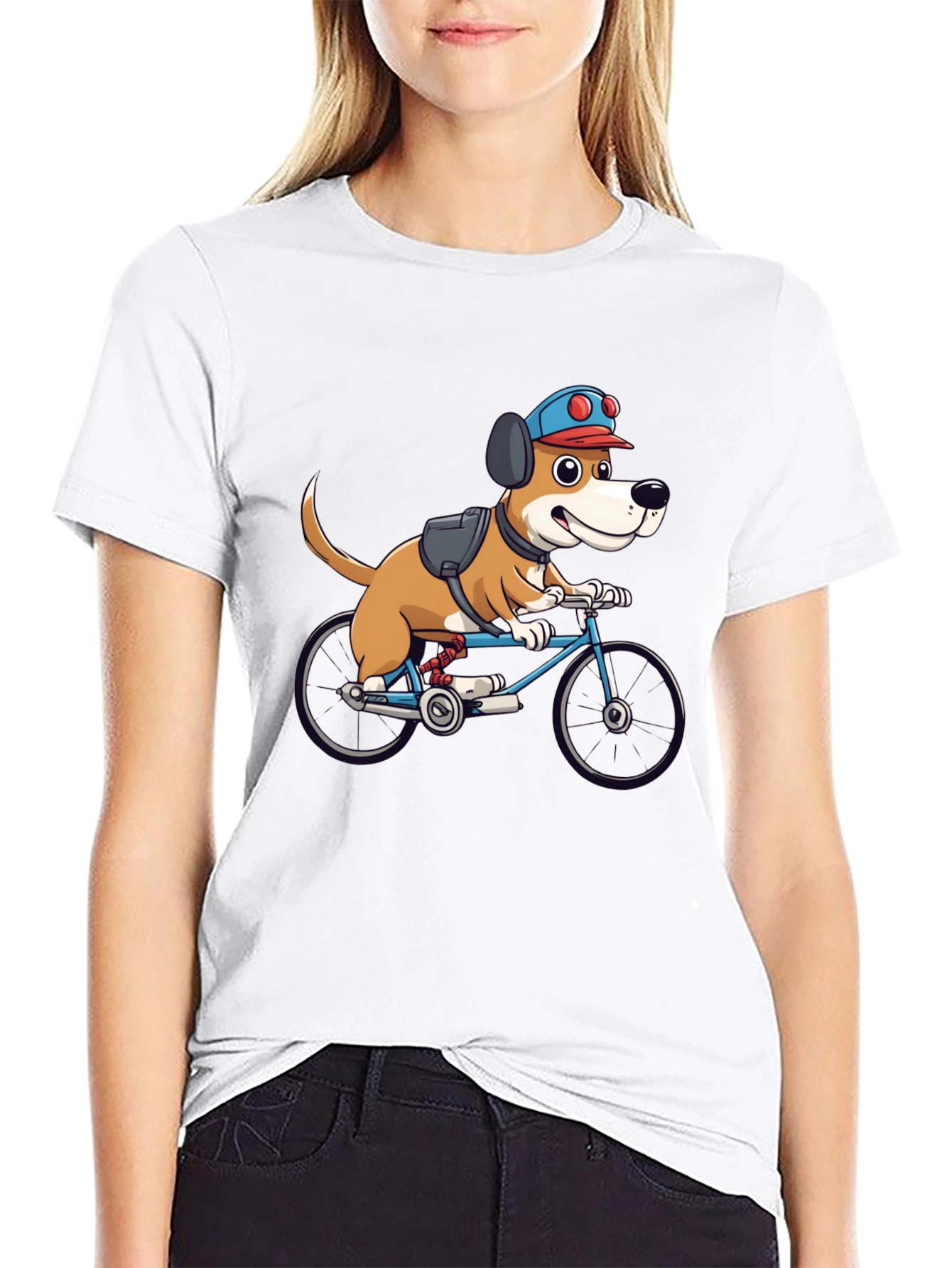 Dog on Bike Graphic Tee - Fun & Stylish