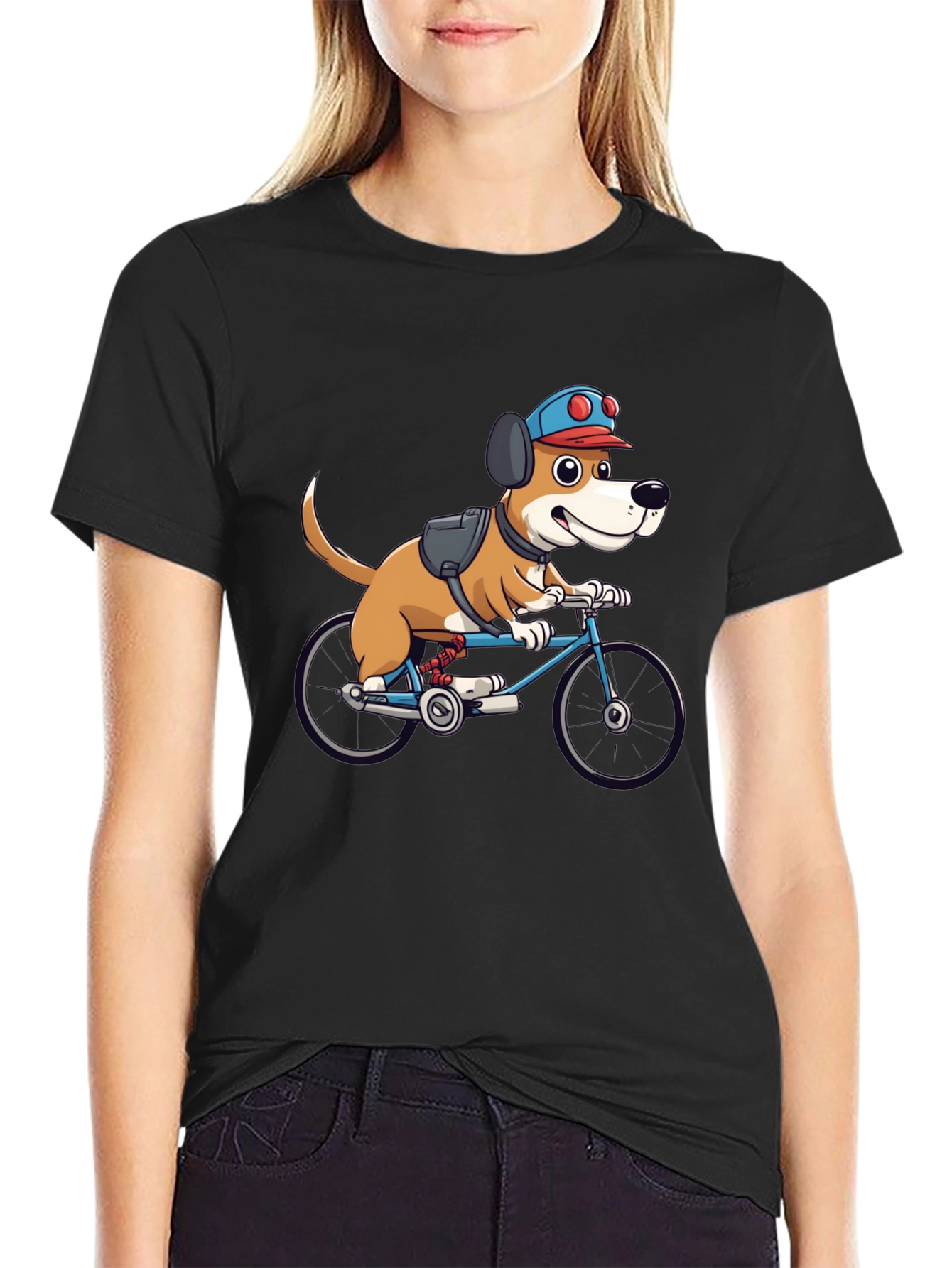 Dog on Bike Graphic Tee - Fun & Stylish