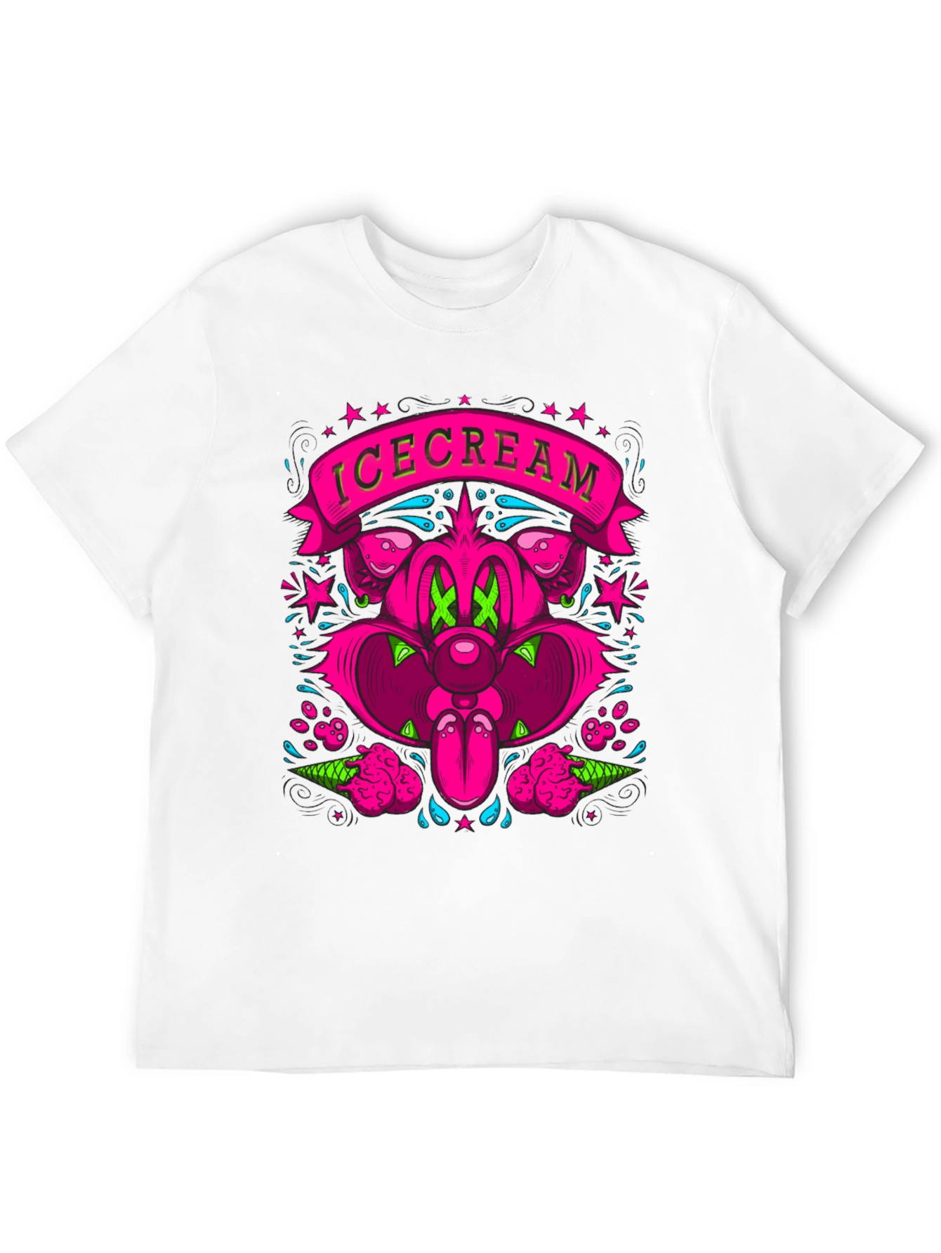 IceCream Cartoon Graphic Black T-Shirt