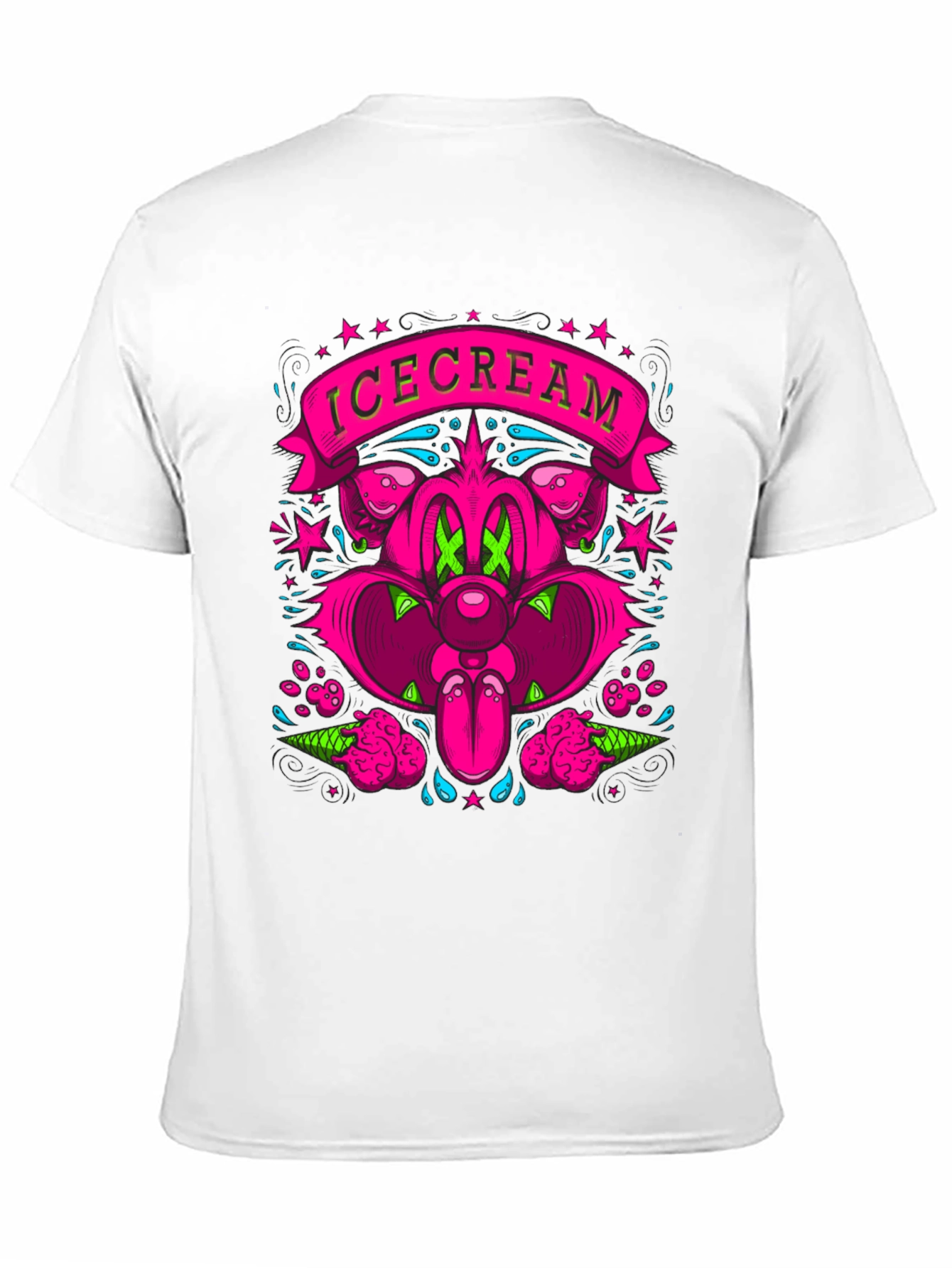 IceCream Cartoon Graphic Black T-Shirt