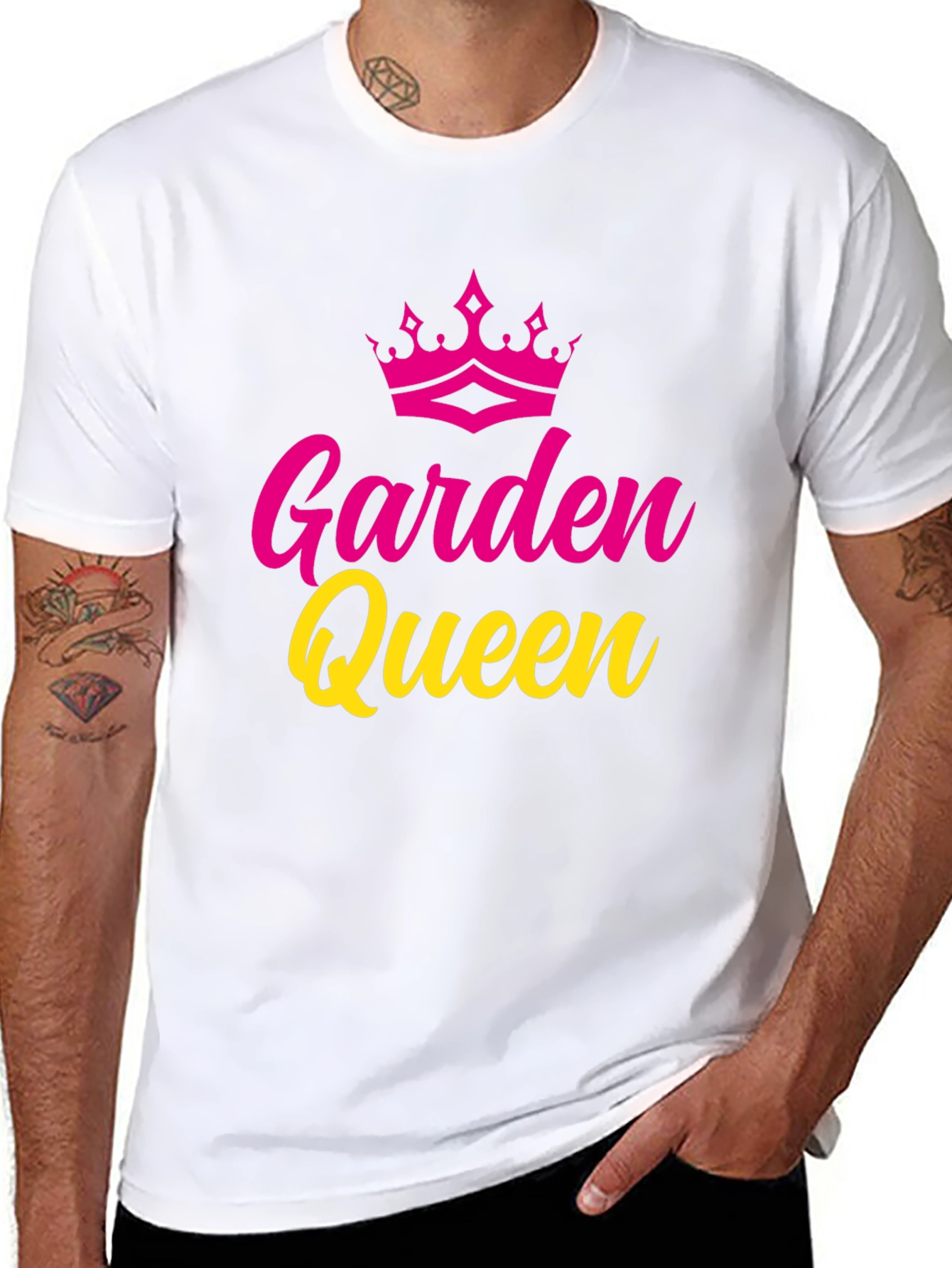 Garden Queen Graphic Tee - Black Cotton T-Shirt