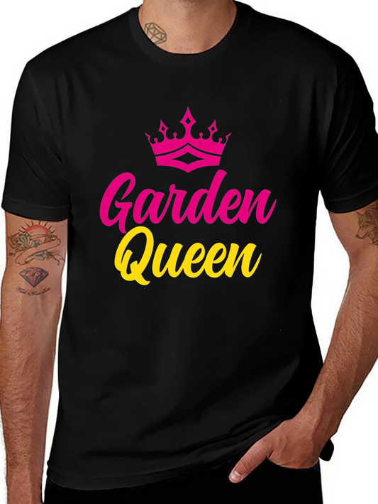 Garden Queen Graphic Tee - Black Cotton T-Shirt