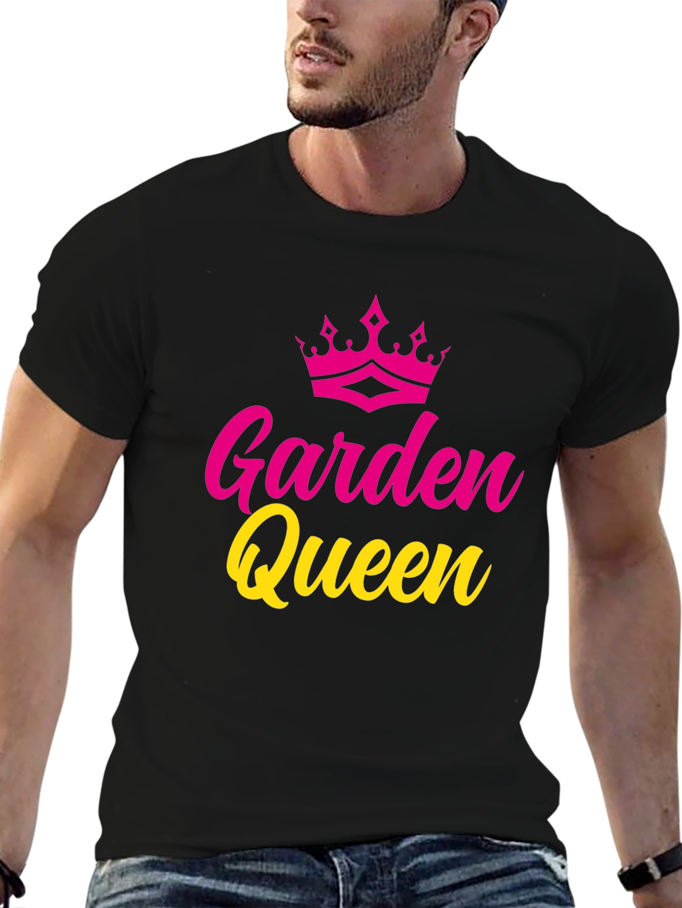 Garden Queen Graphic Tee - Black Cotton T-Shirt