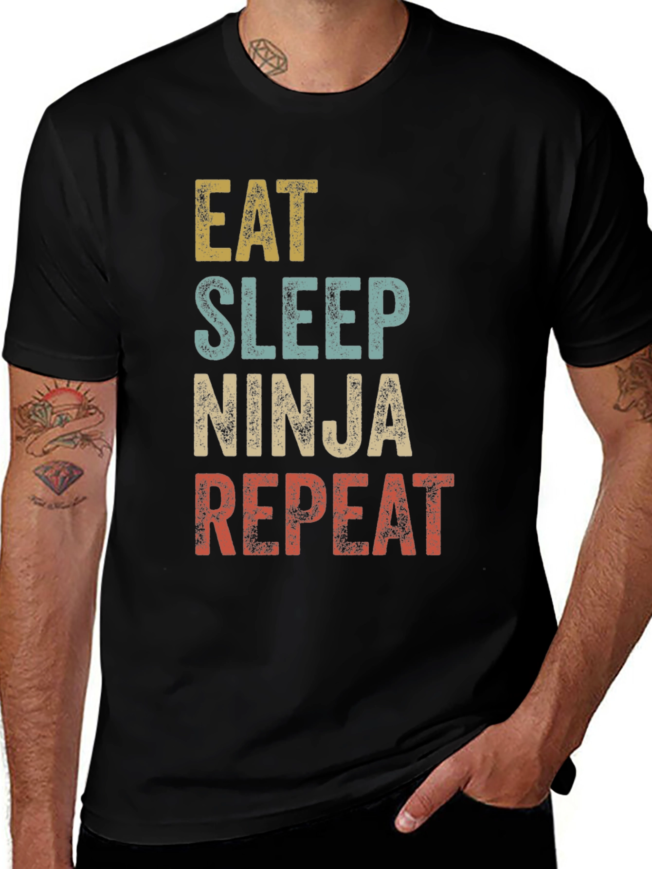 Eat Sleep Ninja Repeat Graphic T-Shirt