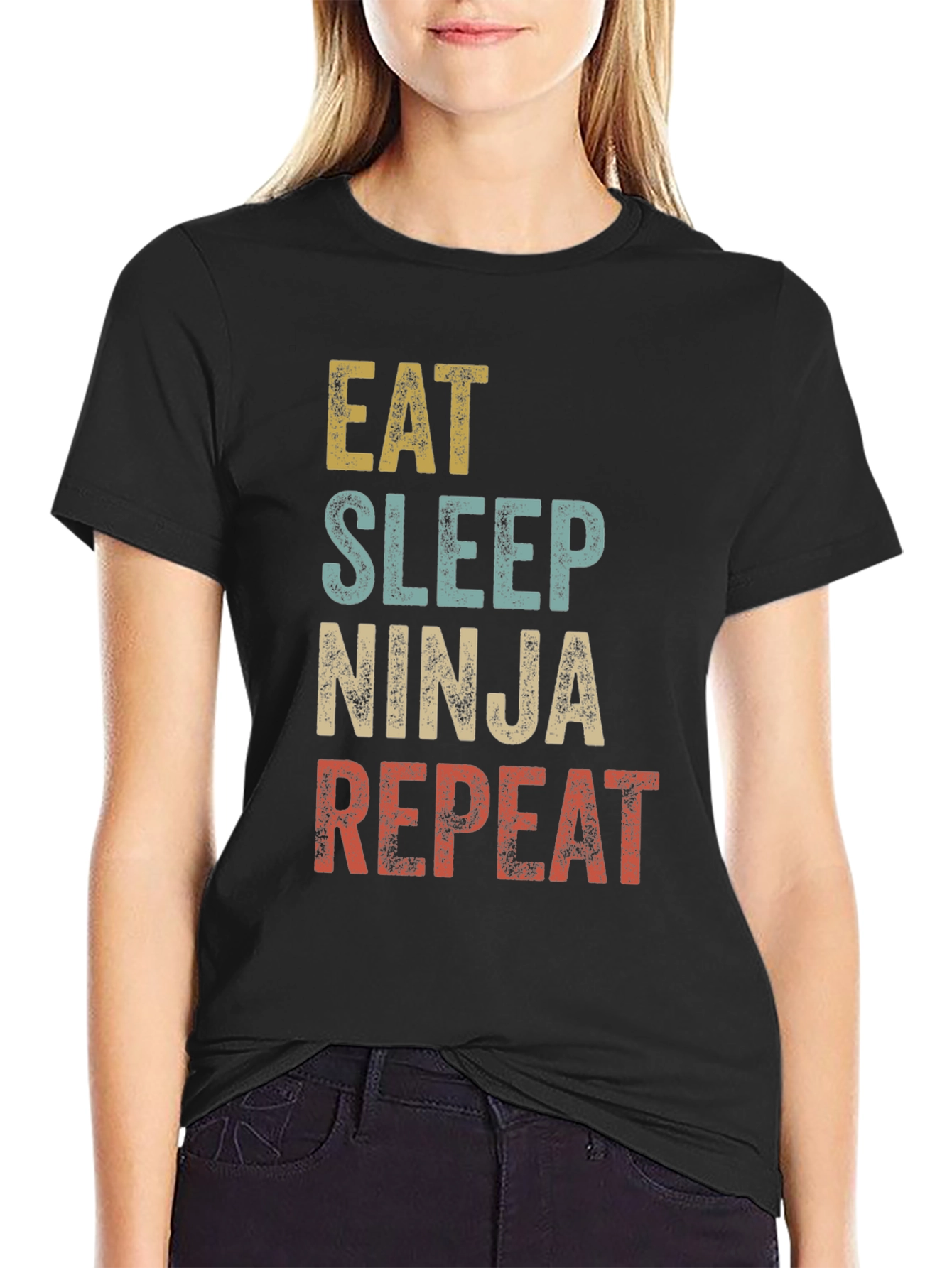 Eat Sleep Ninja Repeat Graphic T-Shirt