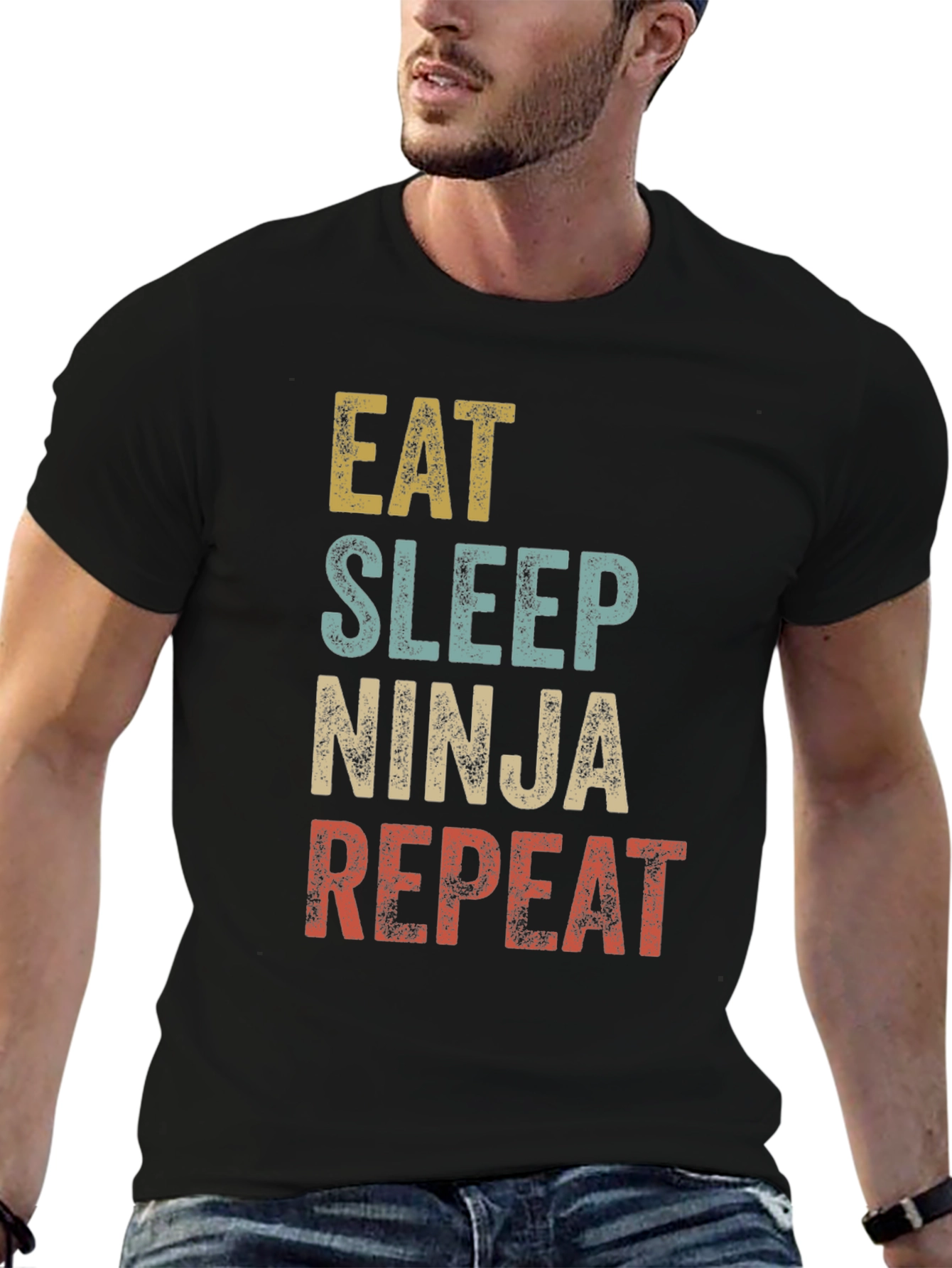 Eat Sleep Ninja Repeat Graphic T-Shirt